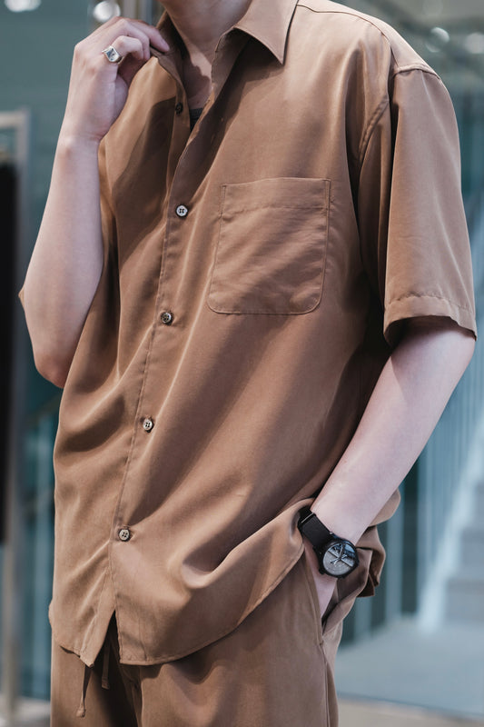 t/r powder cloth / short/s regular collar shirt