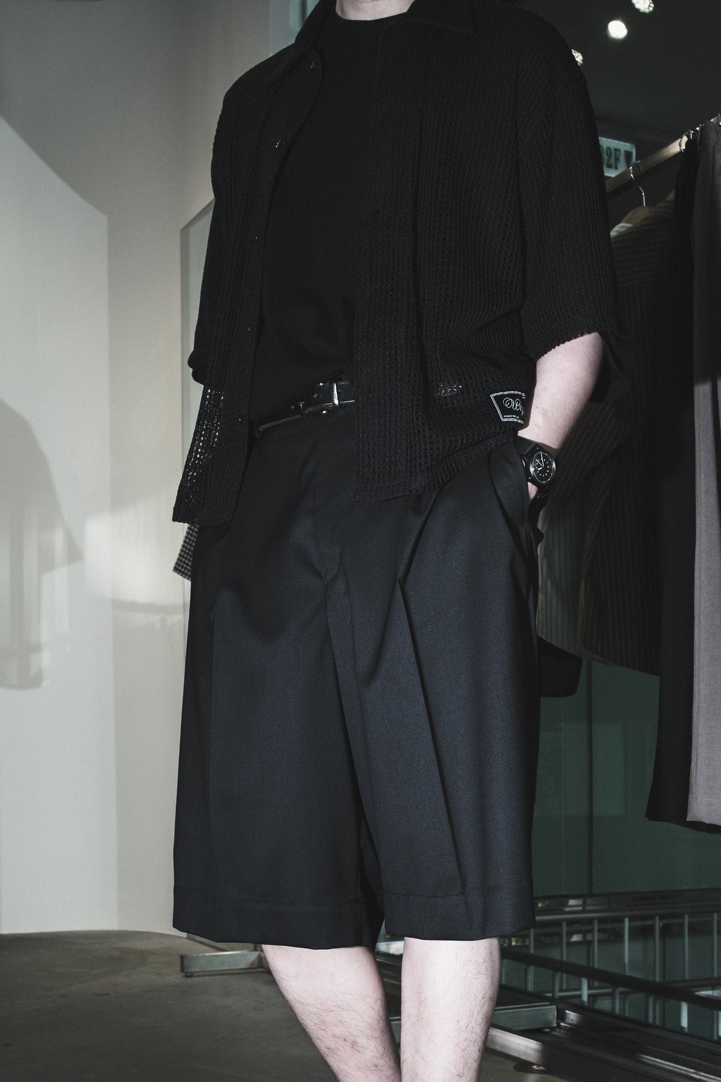 nishikawa keori wool mix prime-wide shorts