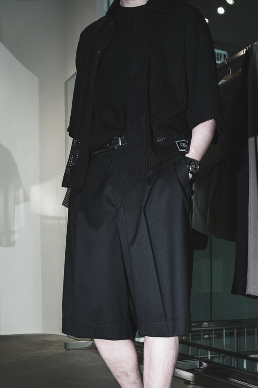 nishikawa keori wool mix prime-wide shorts