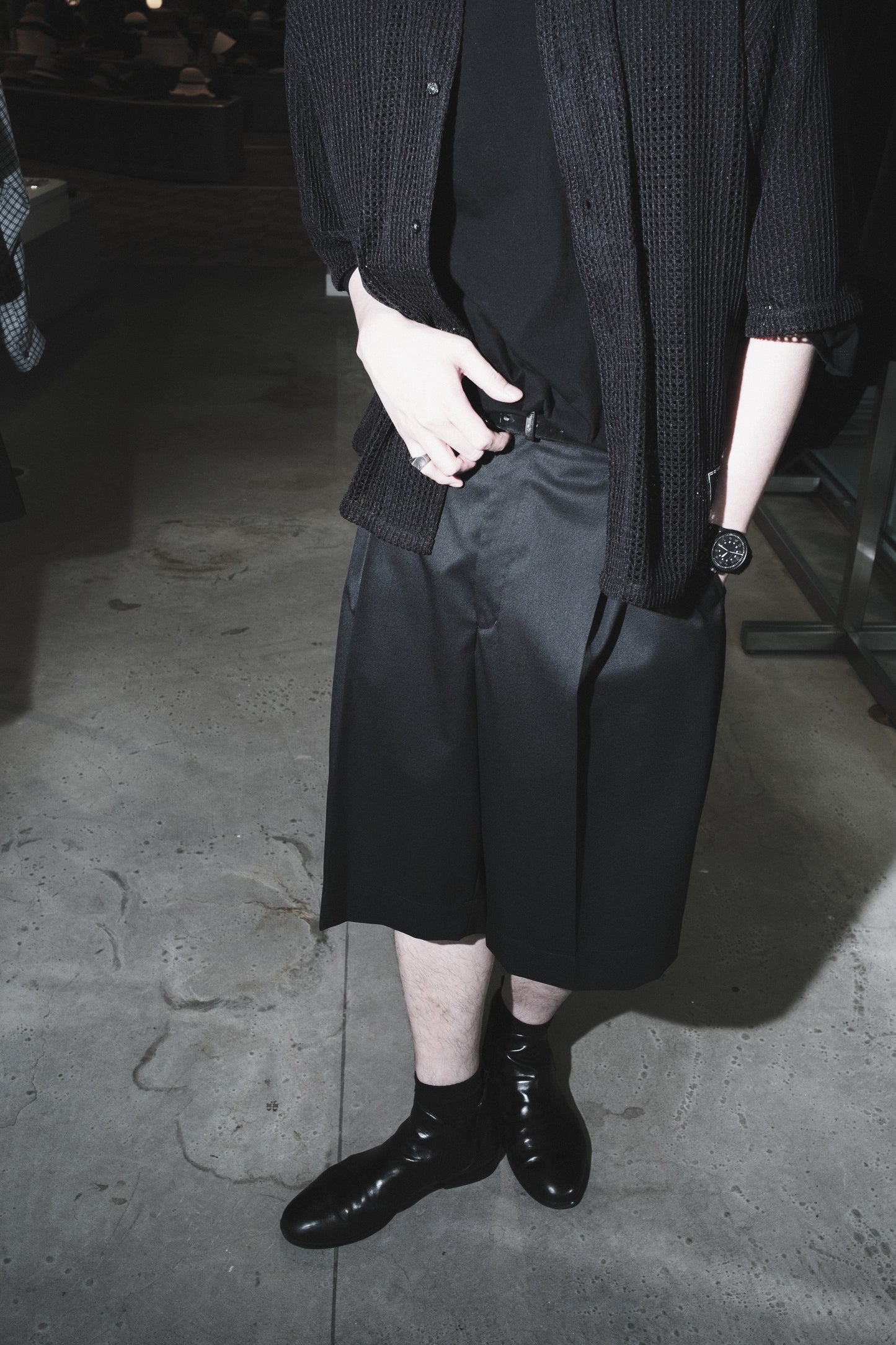 nishikawa keori wool mix prime-wide shorts