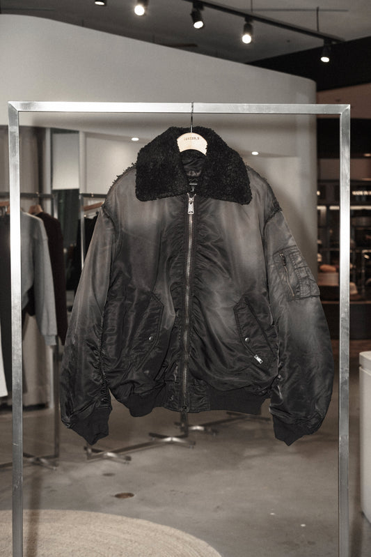 frayed reversible bomber jacket