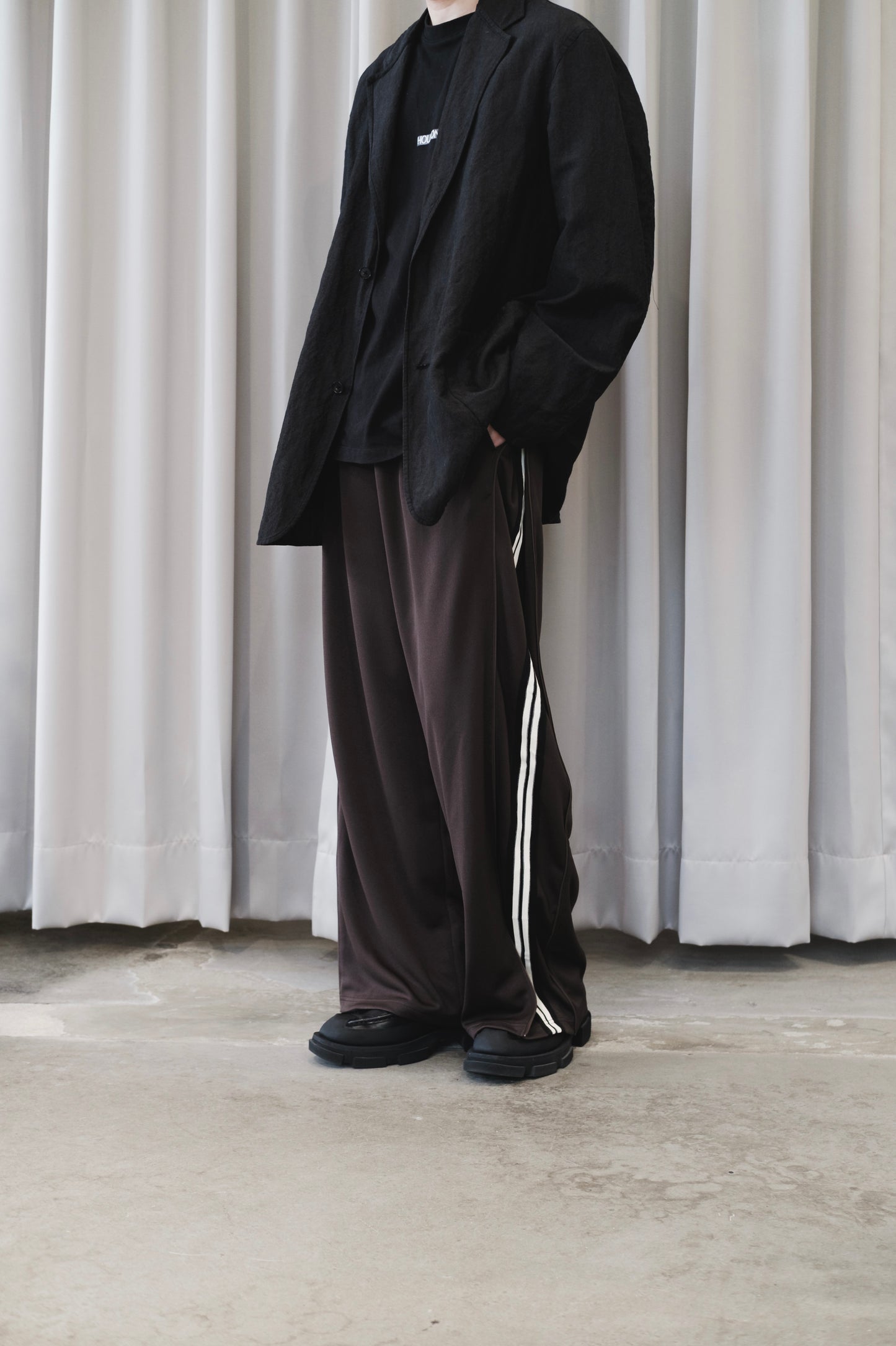 zip-up track pants(unisex)
