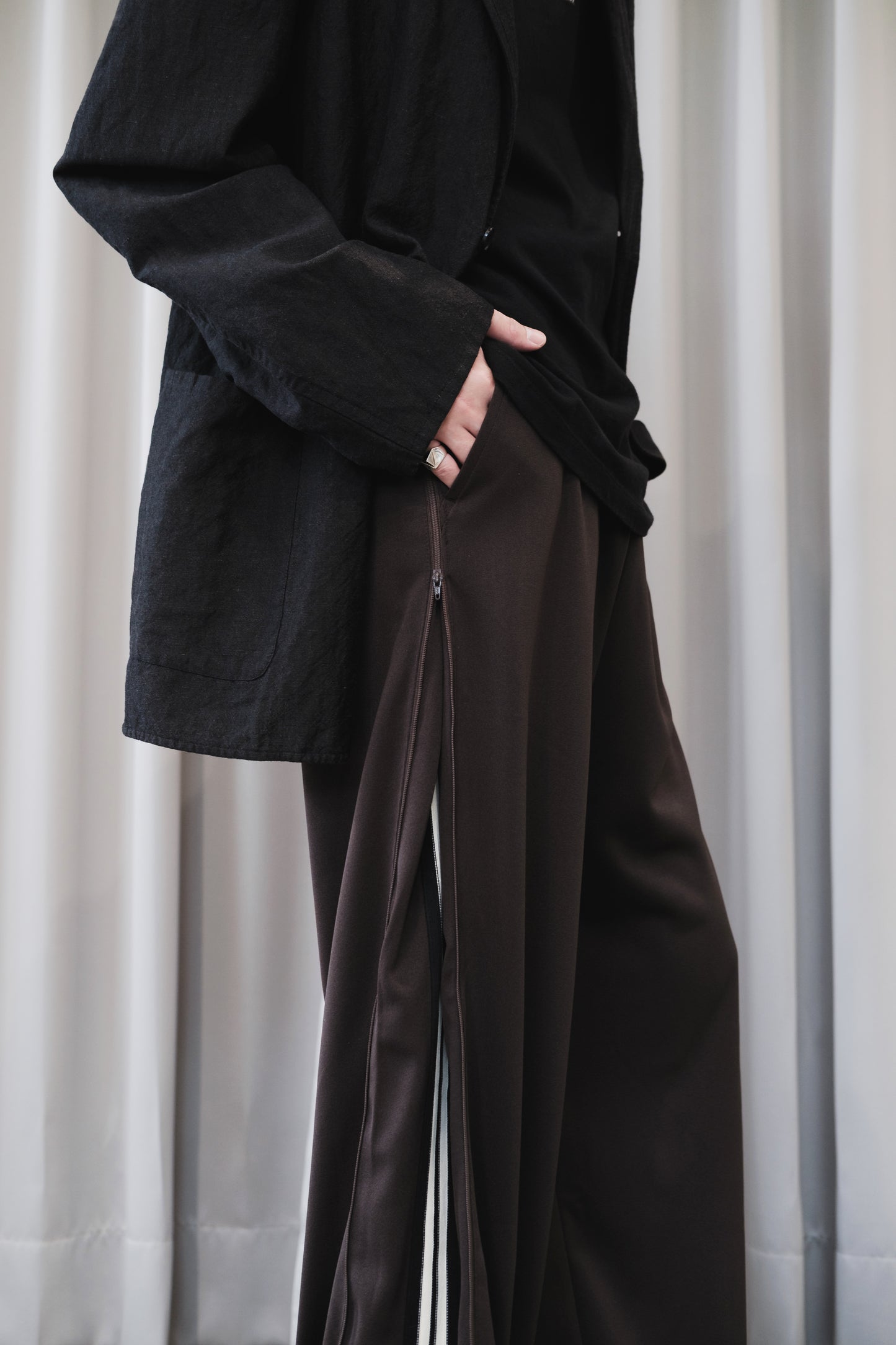 zip-up track pants(unisex)