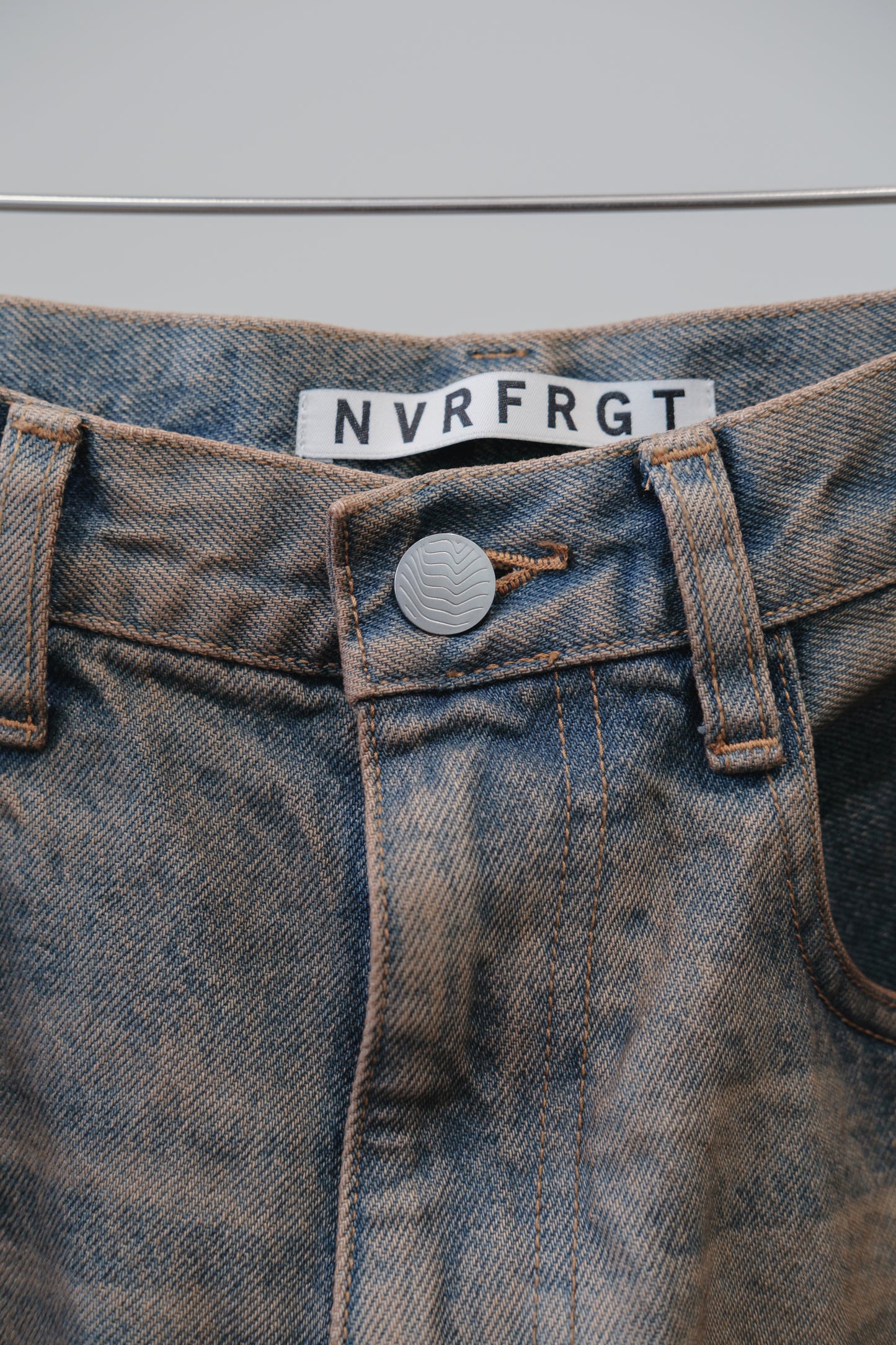 3d curved voluminous leg jeans - mud faded indigo