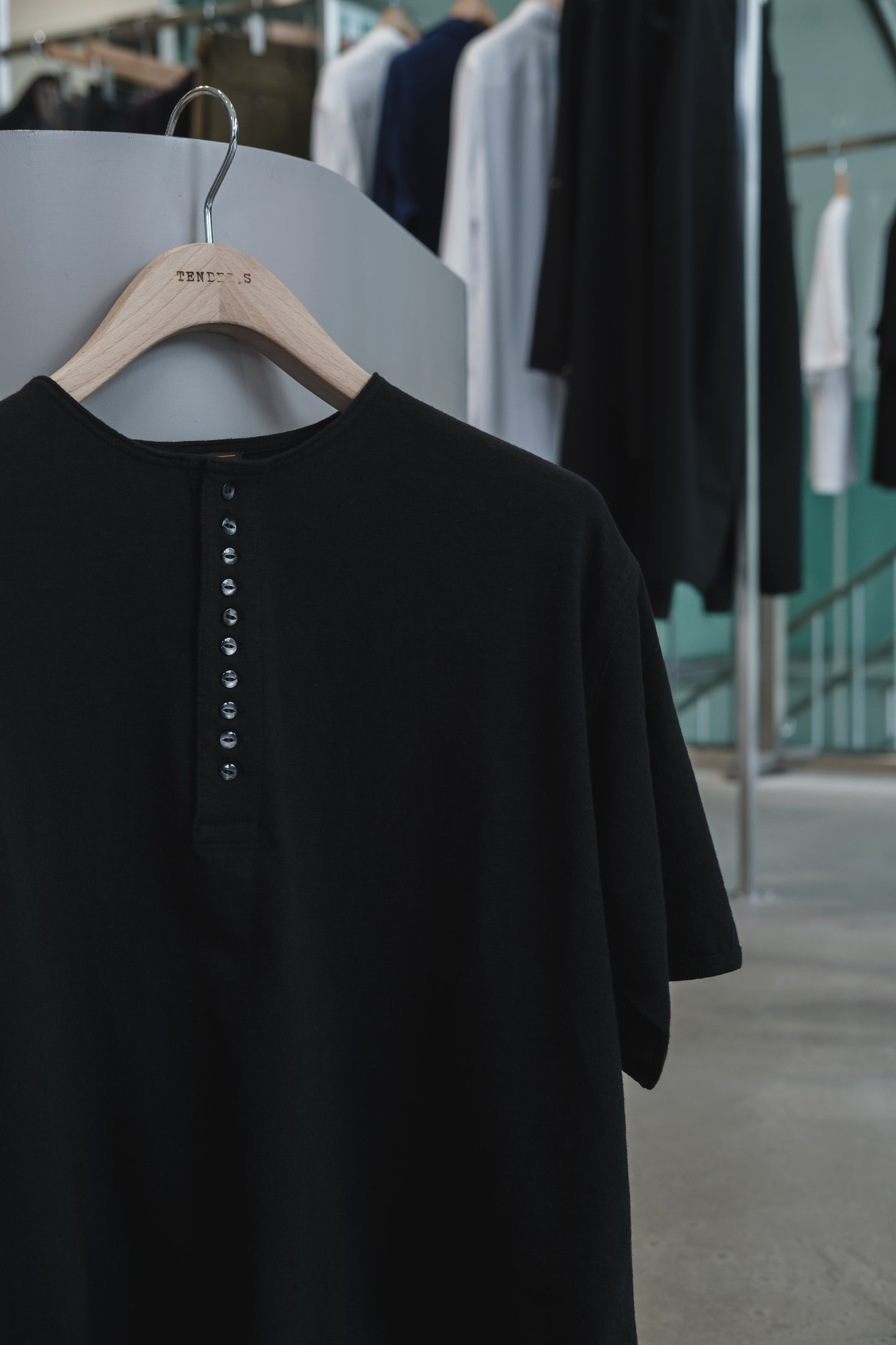 vintage california cotton / 10-button henley neck shirt