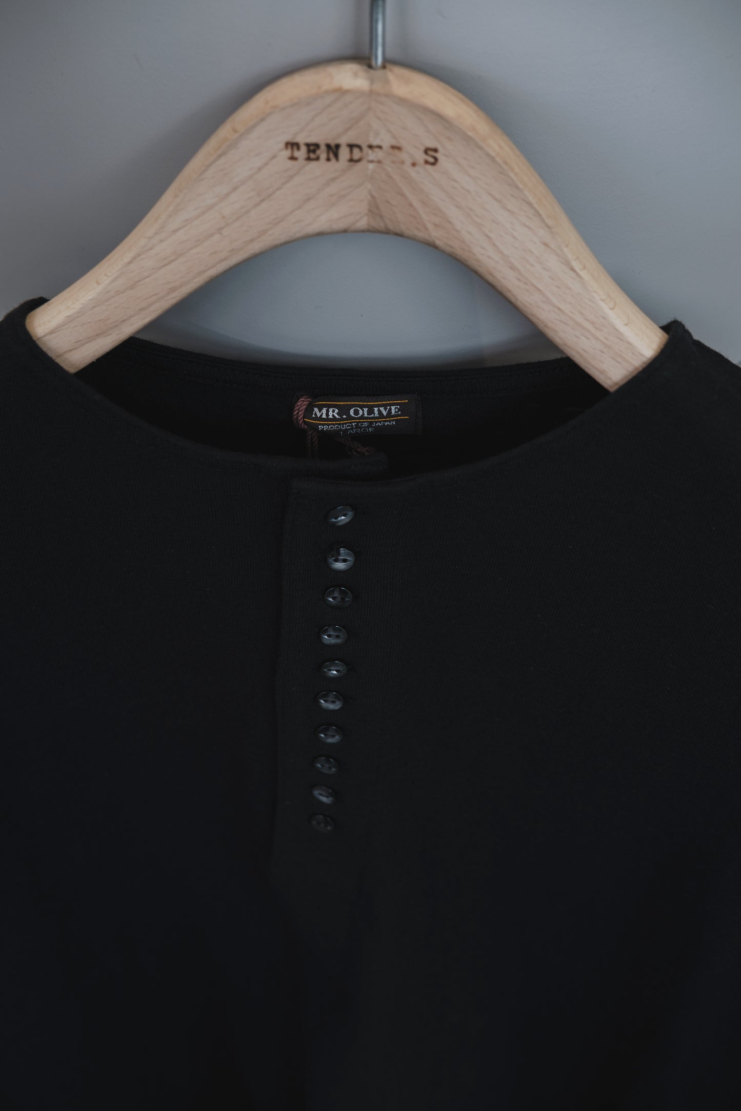 vintage california cotton / 10-button henley neck shirt