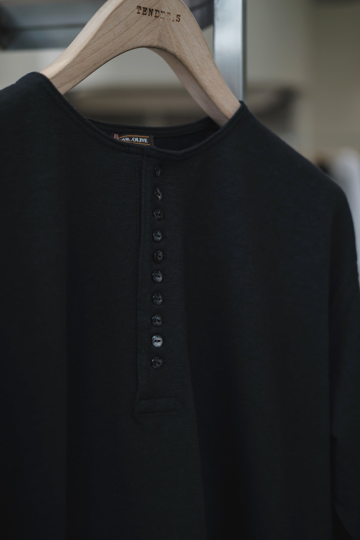 vintage california cotton / 10-button henley neck shirt