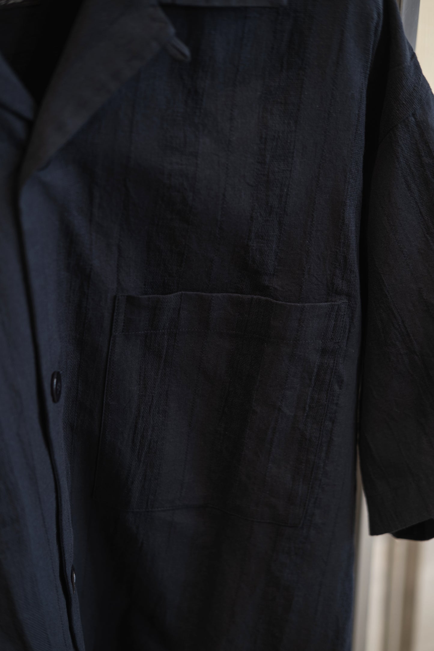 c/l panama stripes / short/s open collar shirt