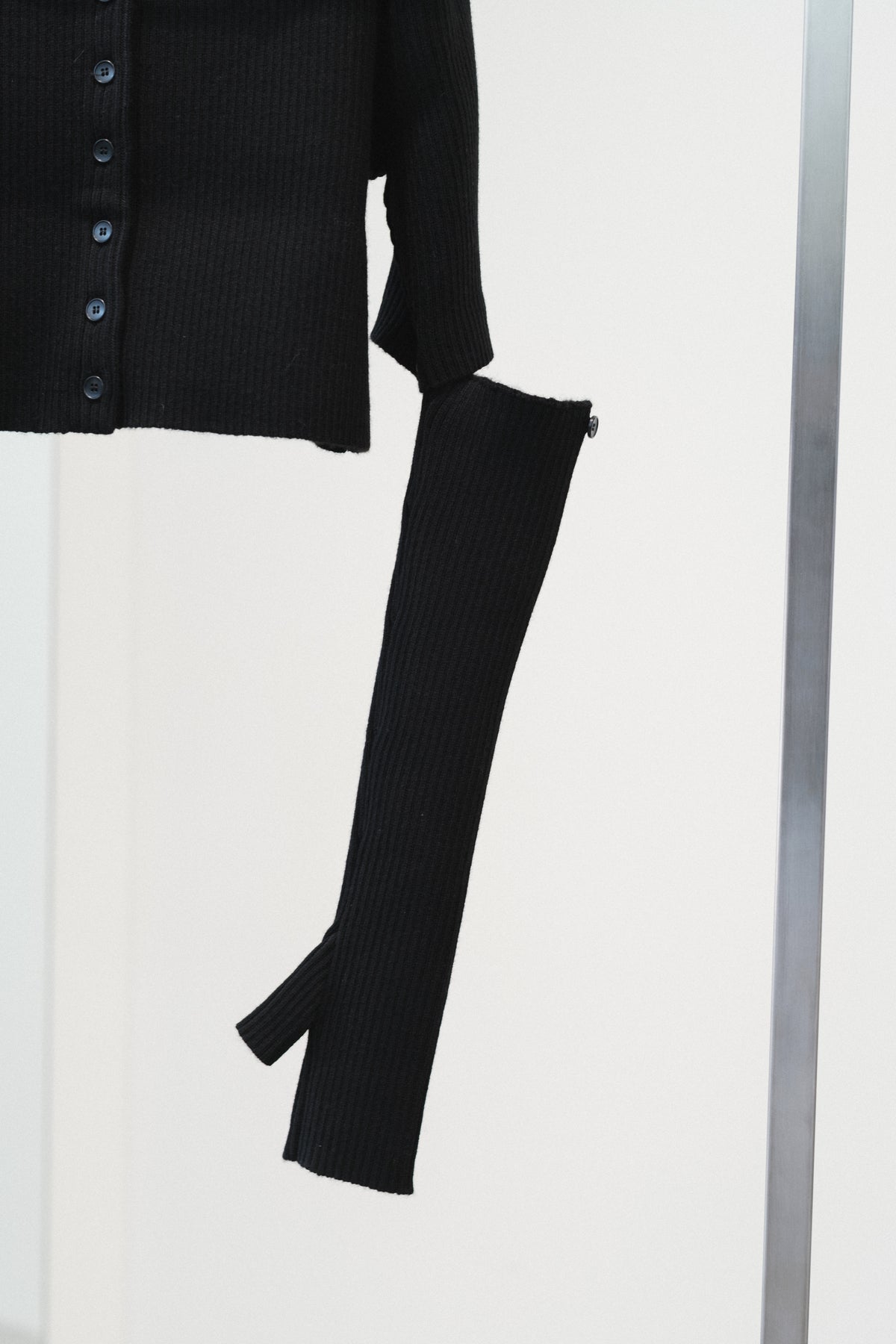 rib 2way slit cardigan