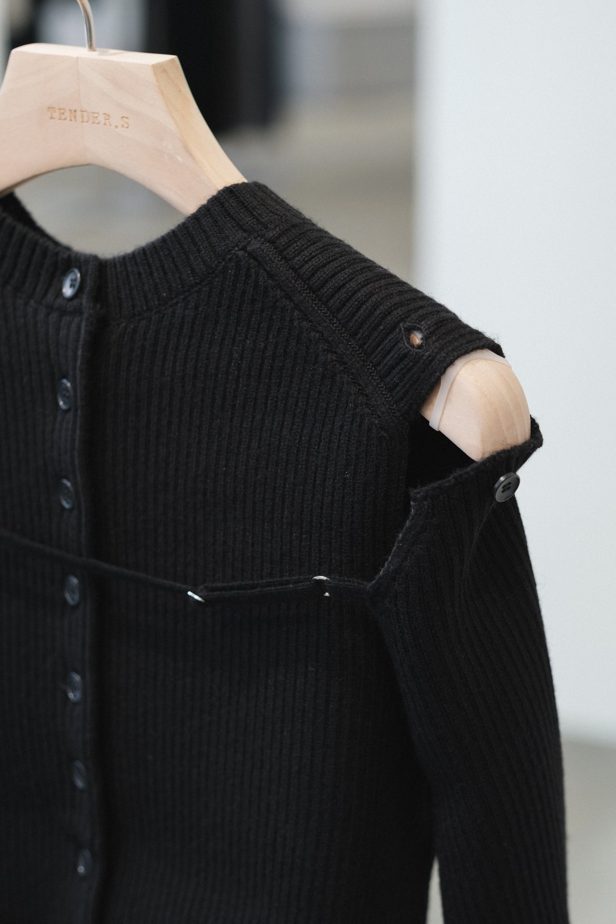 rib 2way slit cardigan