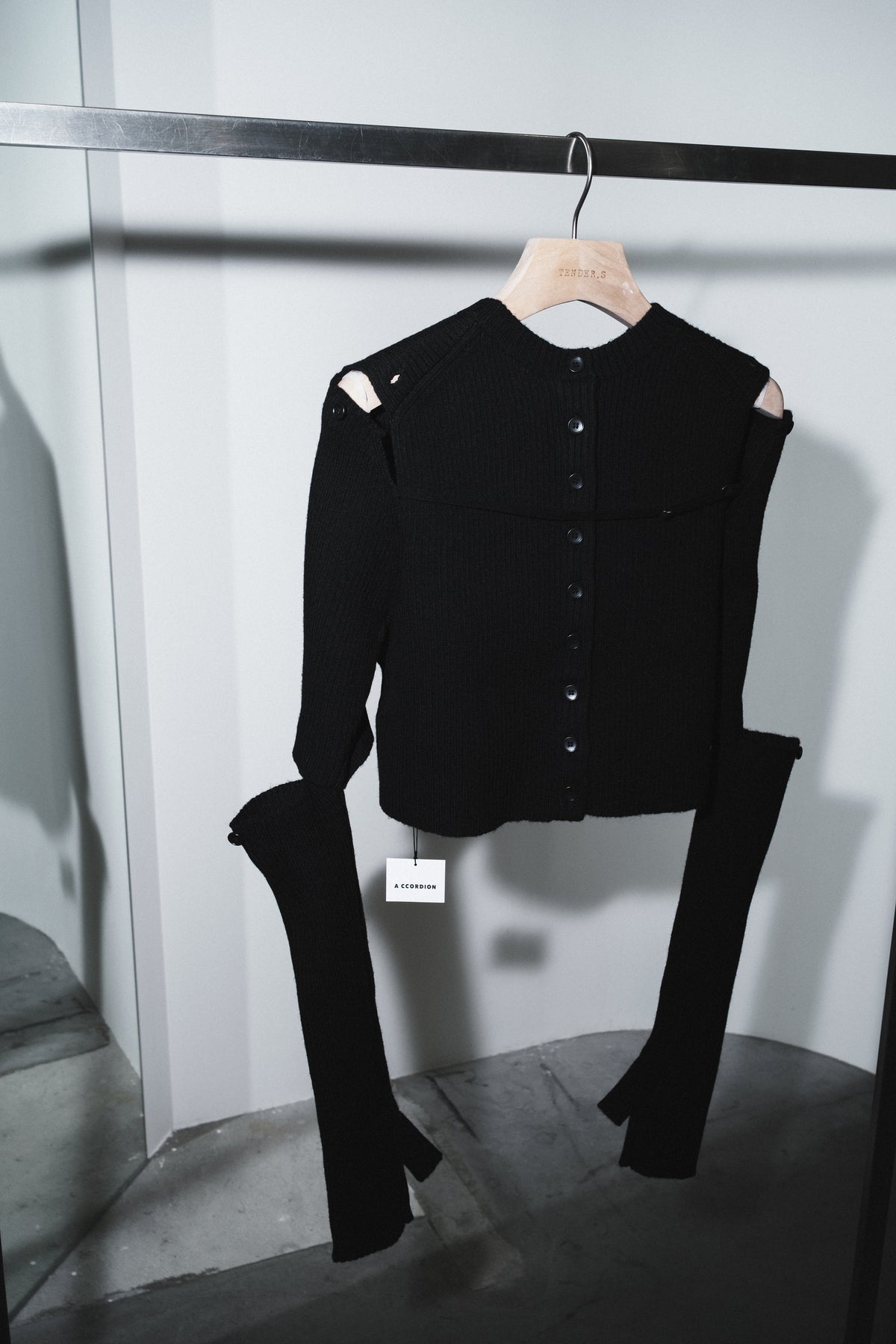 rib 2way slit cardigan