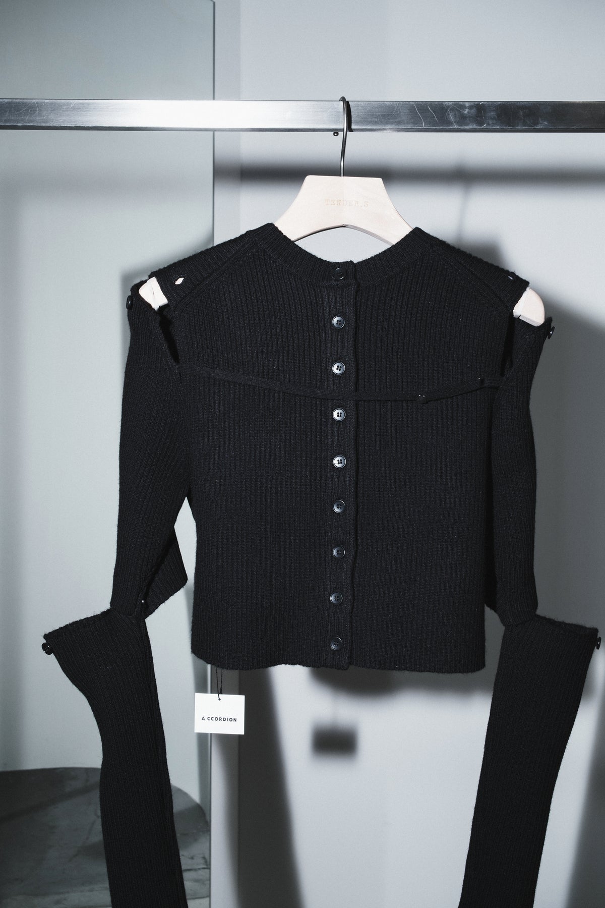rib 2way slit cardigan