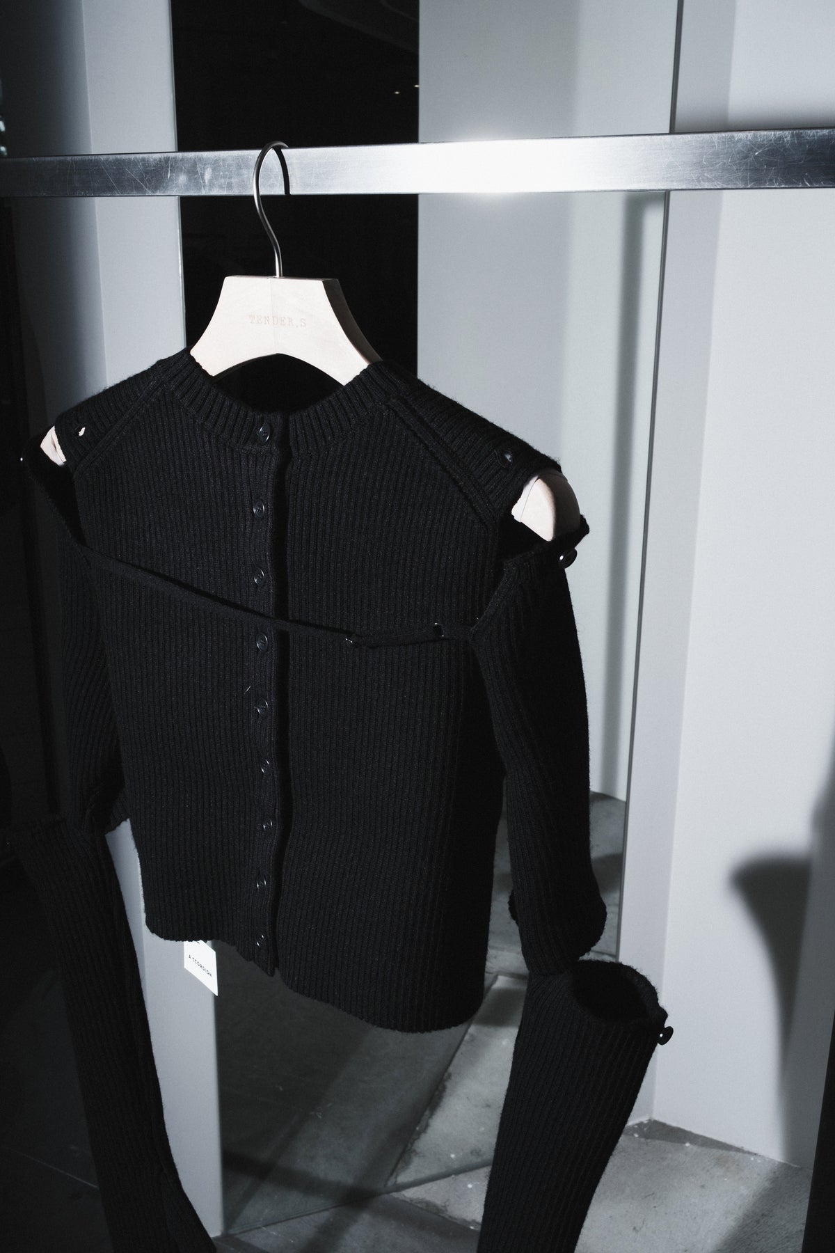 rib 2way slit cardigan