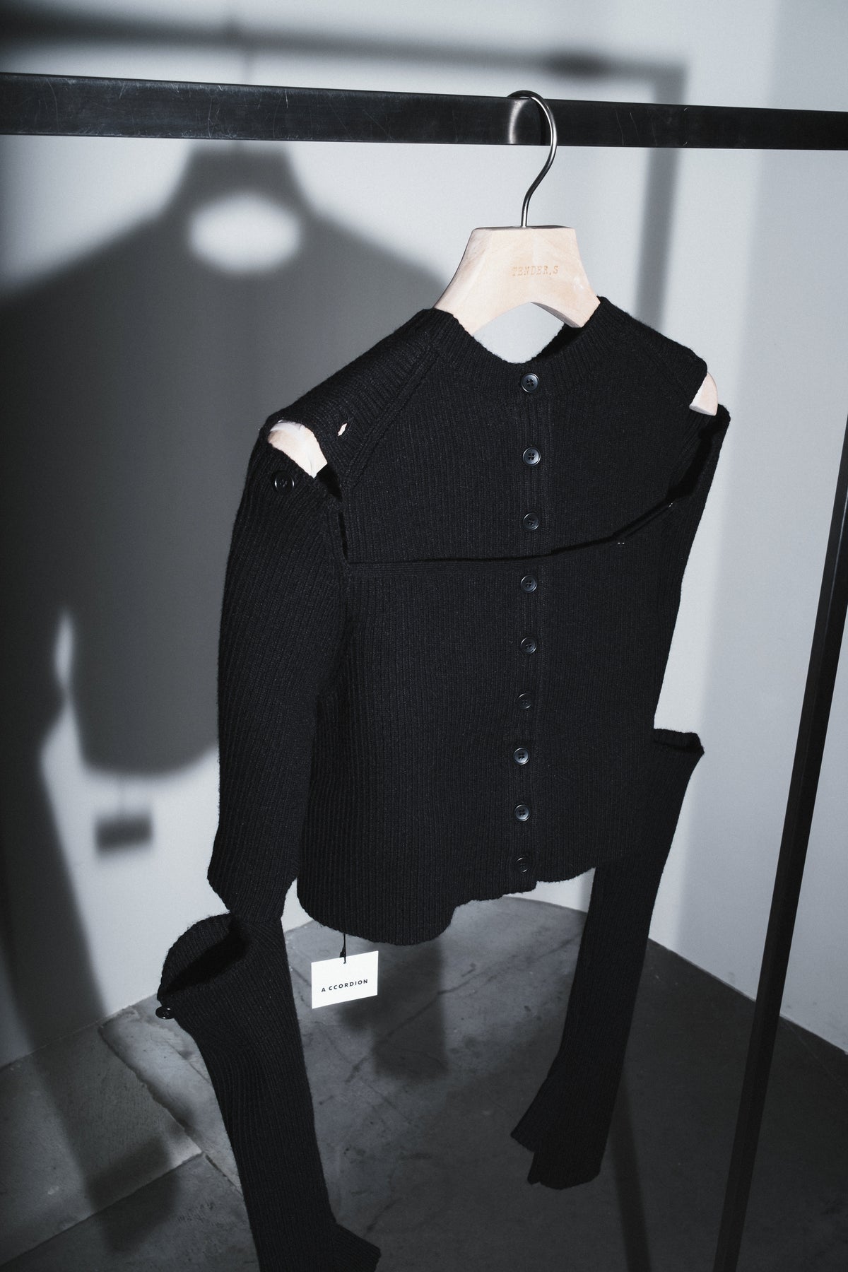 rib 2way slit cardigan