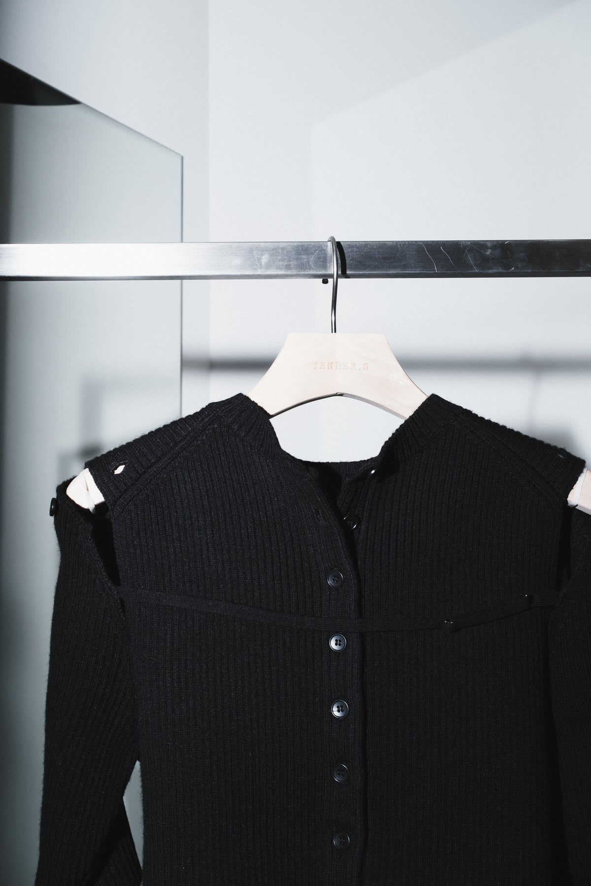 rib 2way slit cardigan