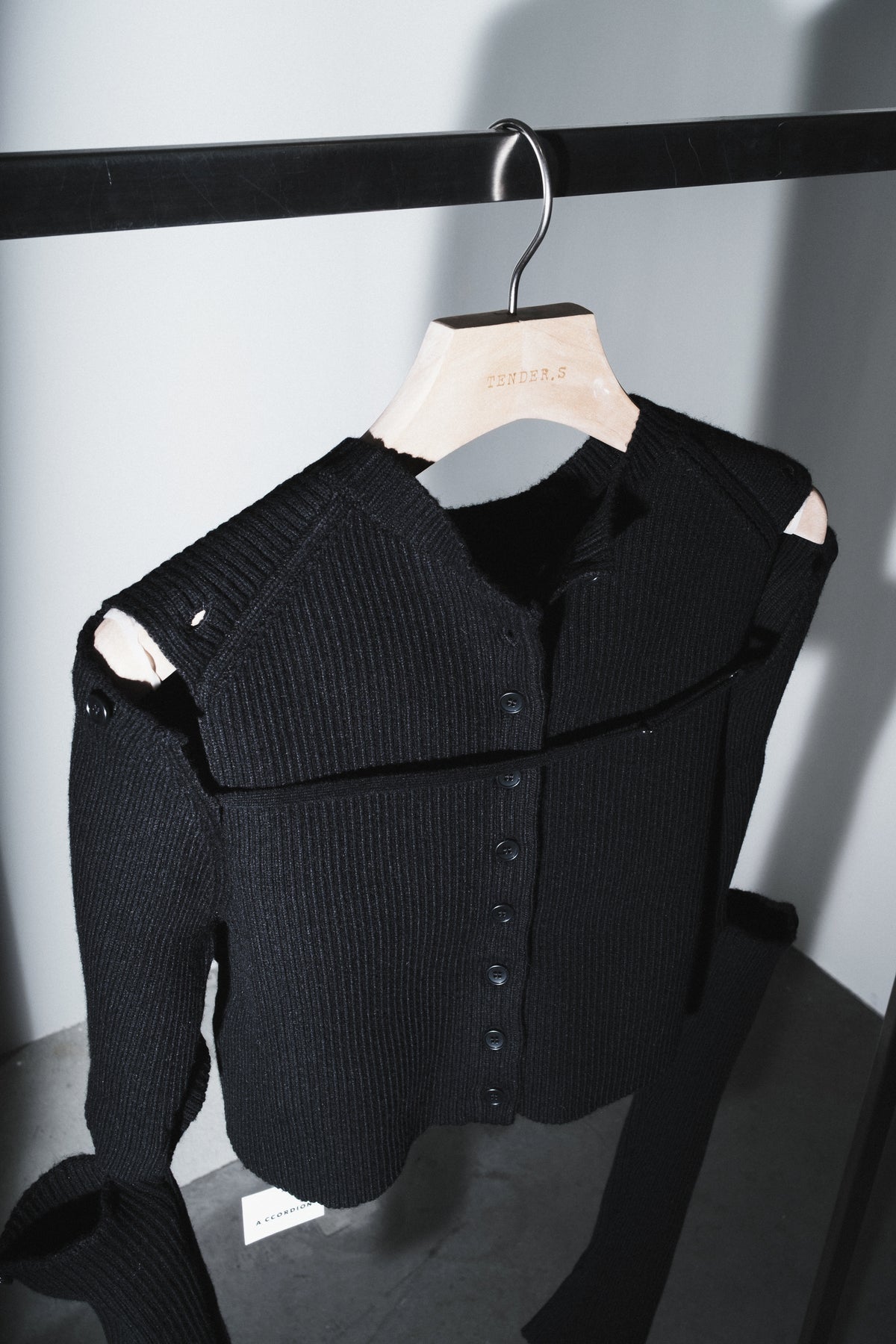 rib 2way slit cardigan