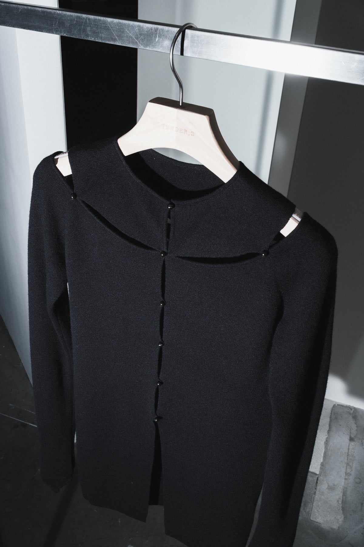 rib yoke cardigan