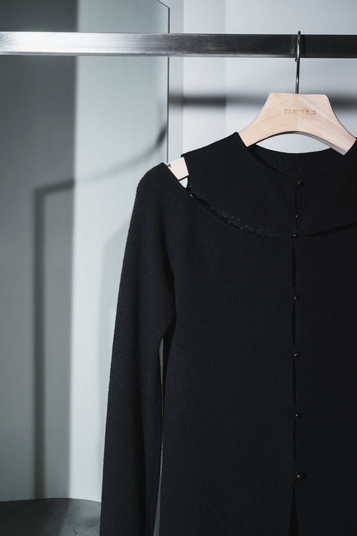 rib yoke cardigan