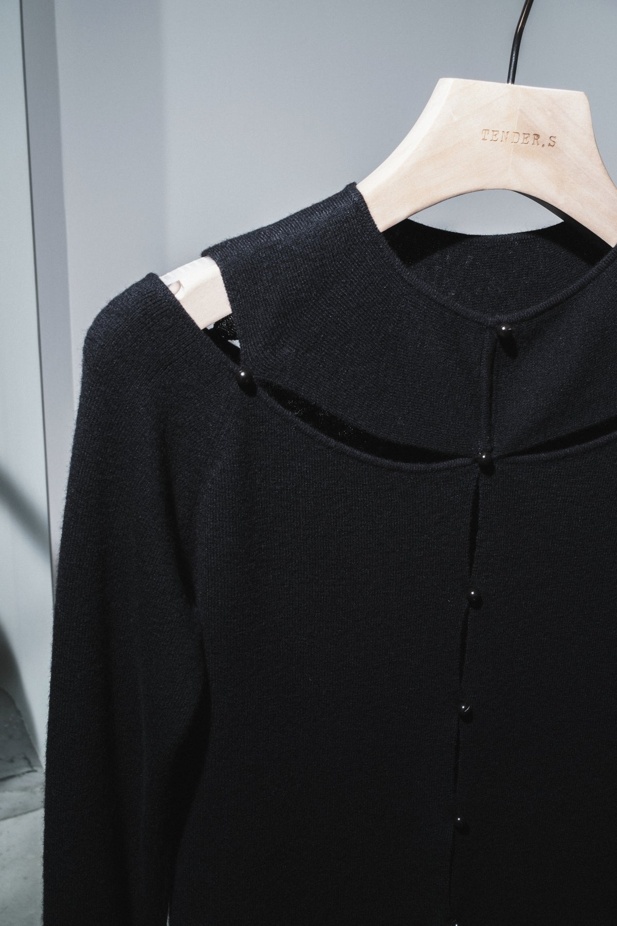 rib yoke cardigan