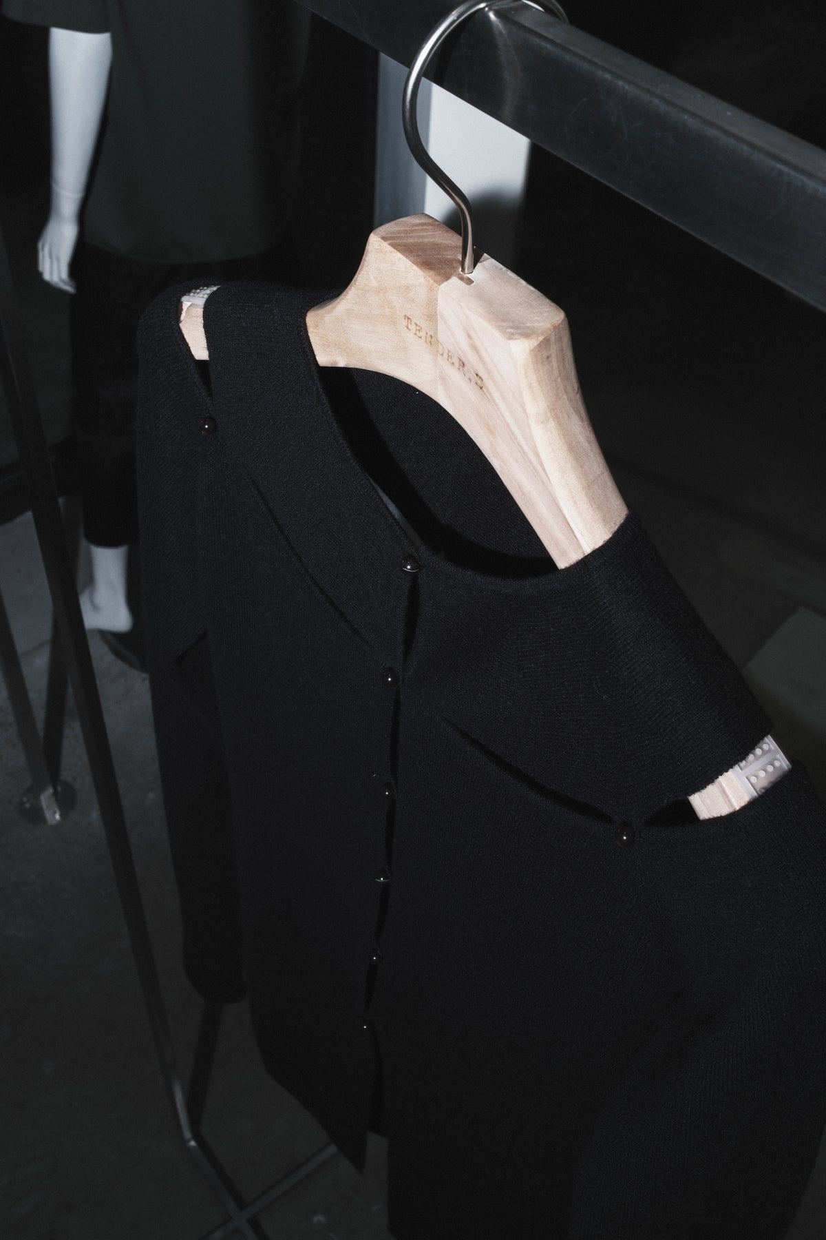 rib yoke cardigan