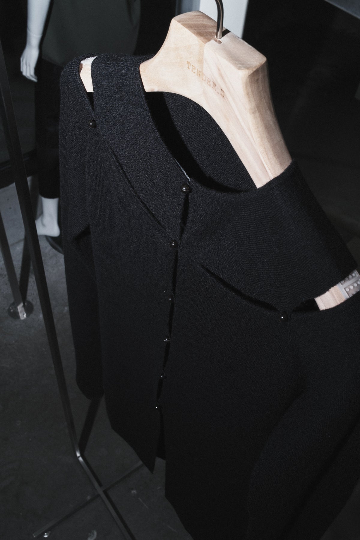 rib yoke cardigan