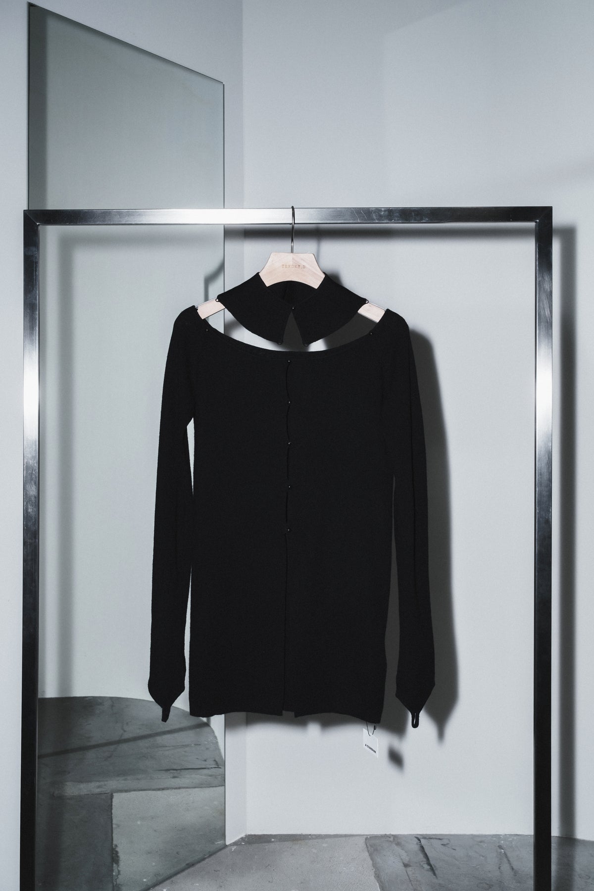 rib yoke cardigan