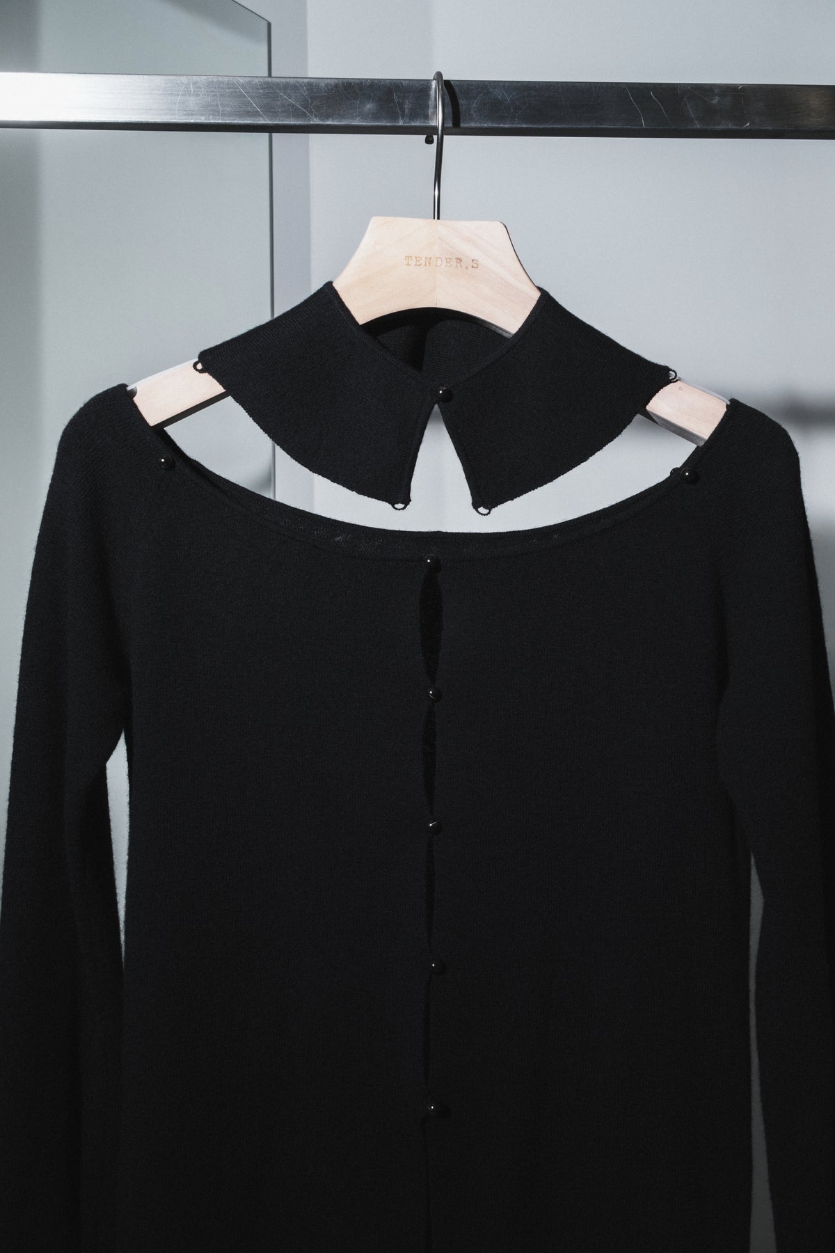 rib yoke cardigan