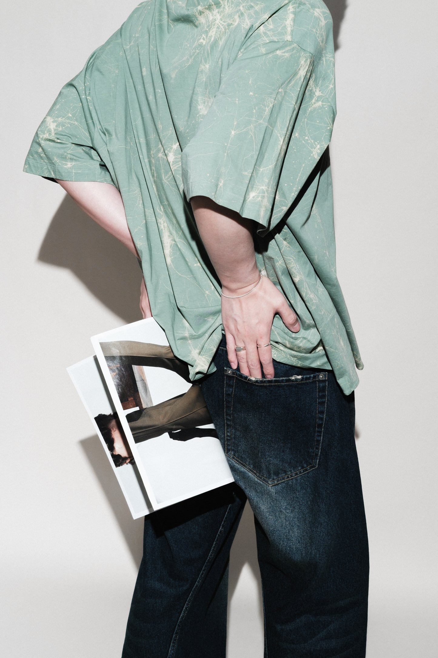 wax resist dye open collar half sleeve shirt