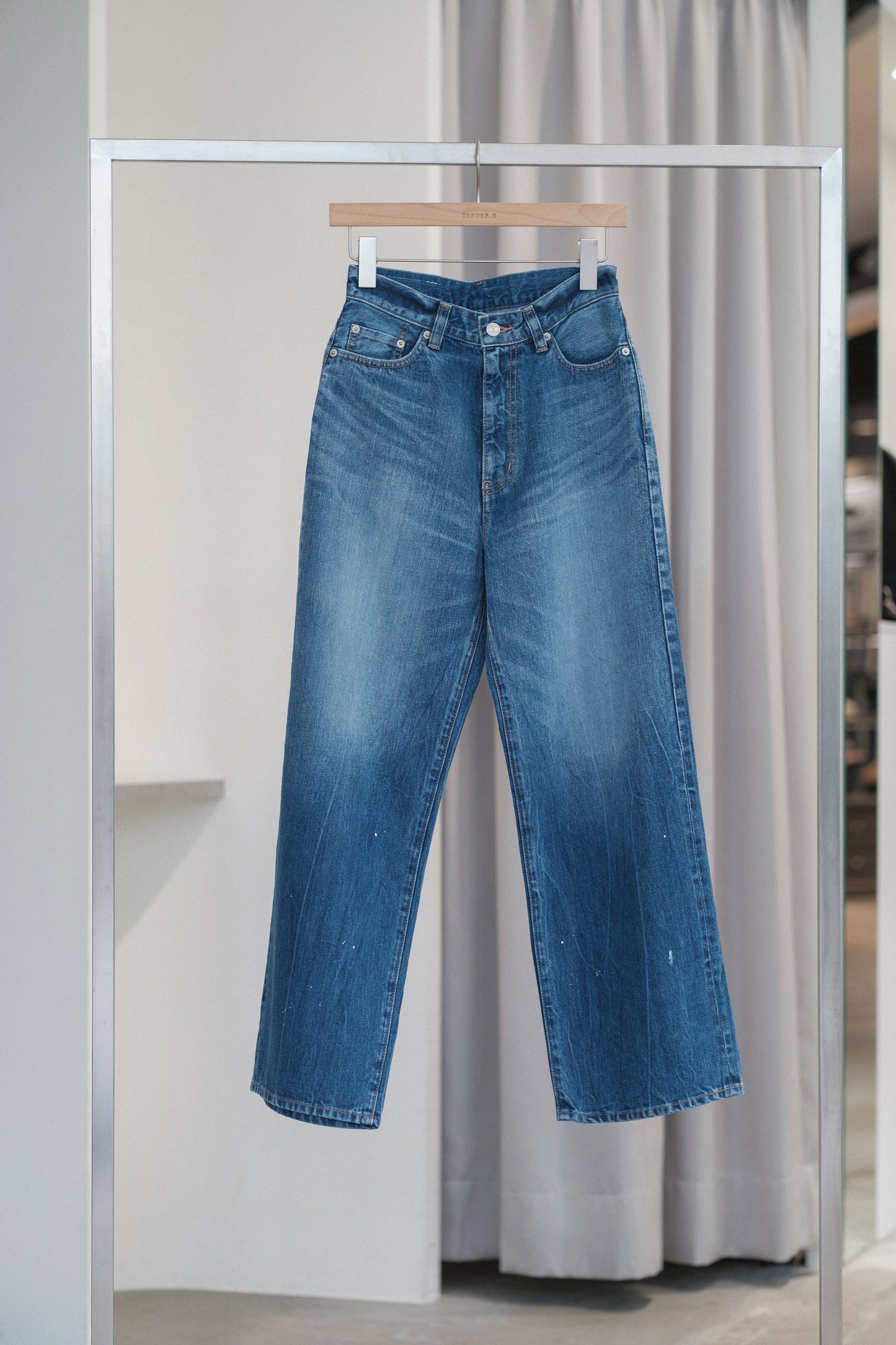 selvage denim wide jeans/used