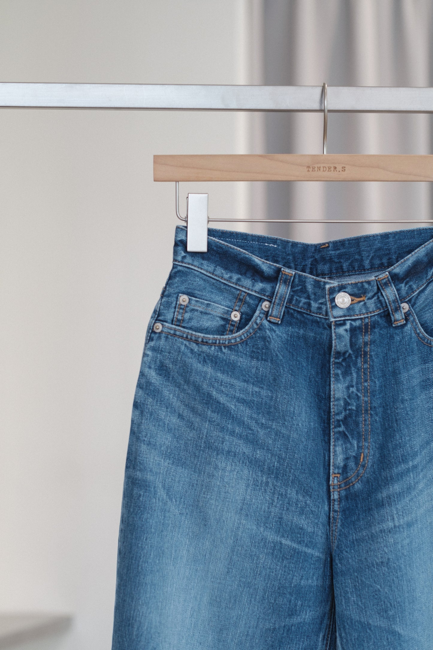 selvage denim wide jeans/used