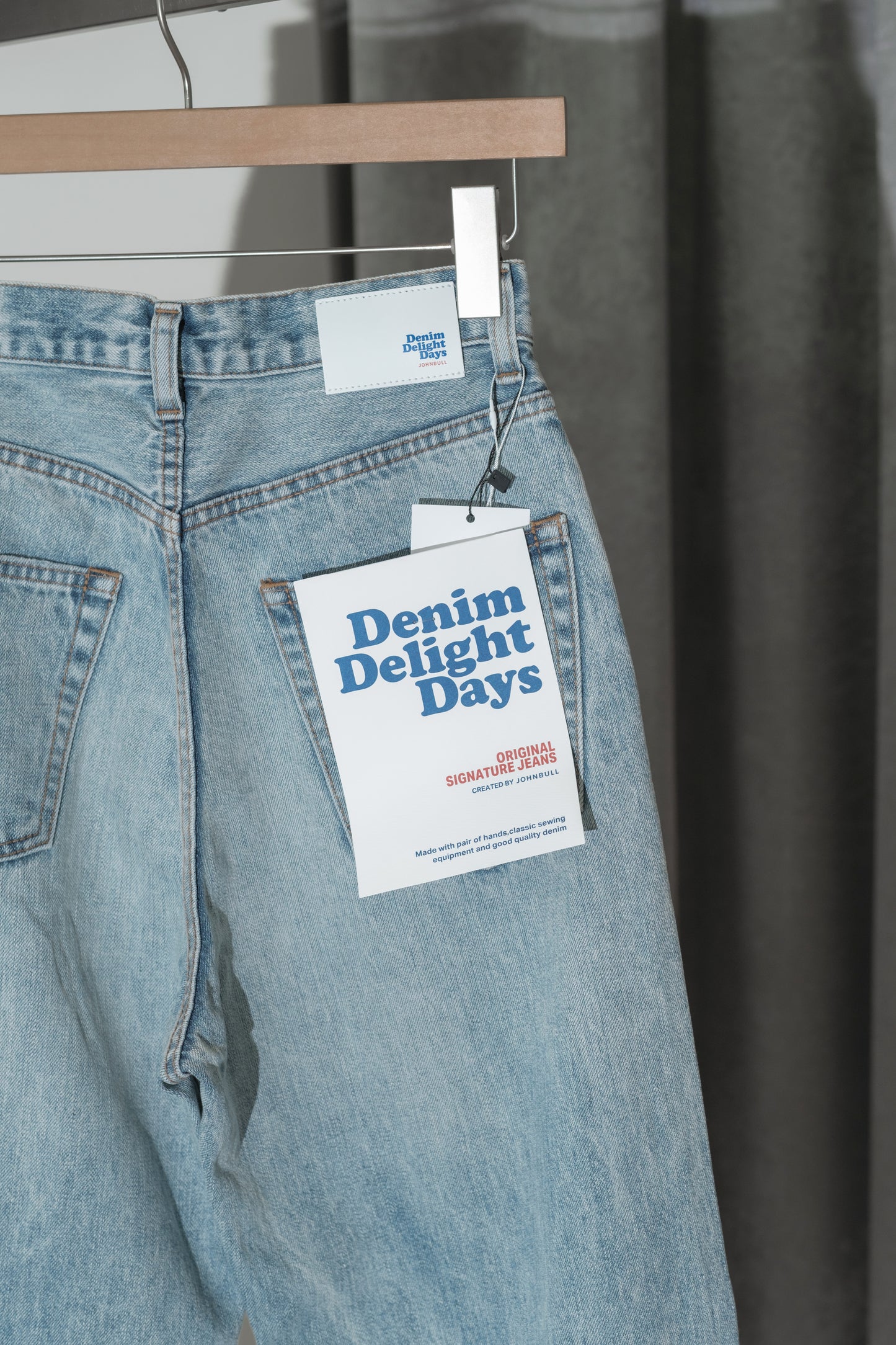 selvage denim wide jeans/faded