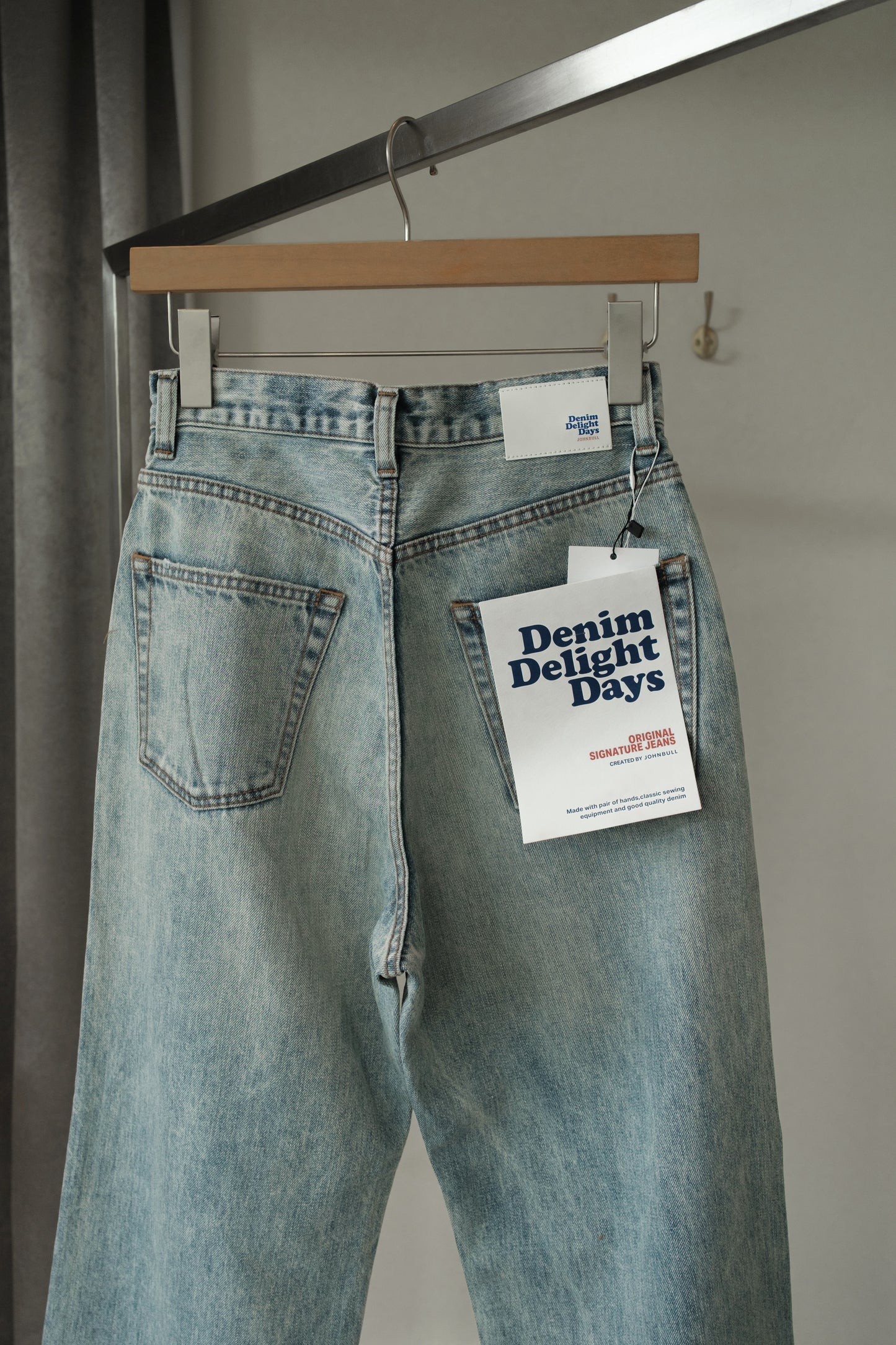selvage denim wide jeans/faded