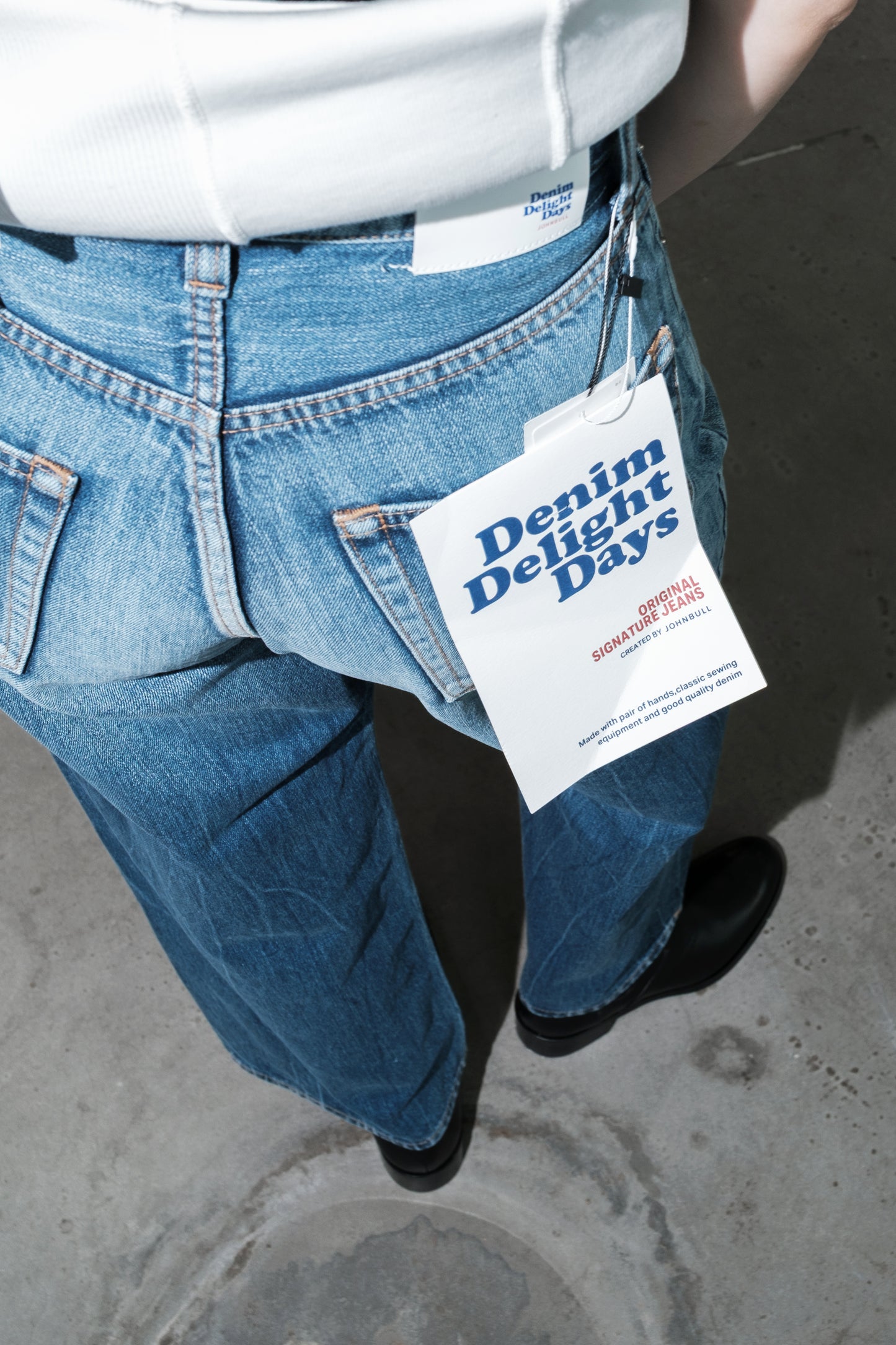 selvage denim wide jeans/used