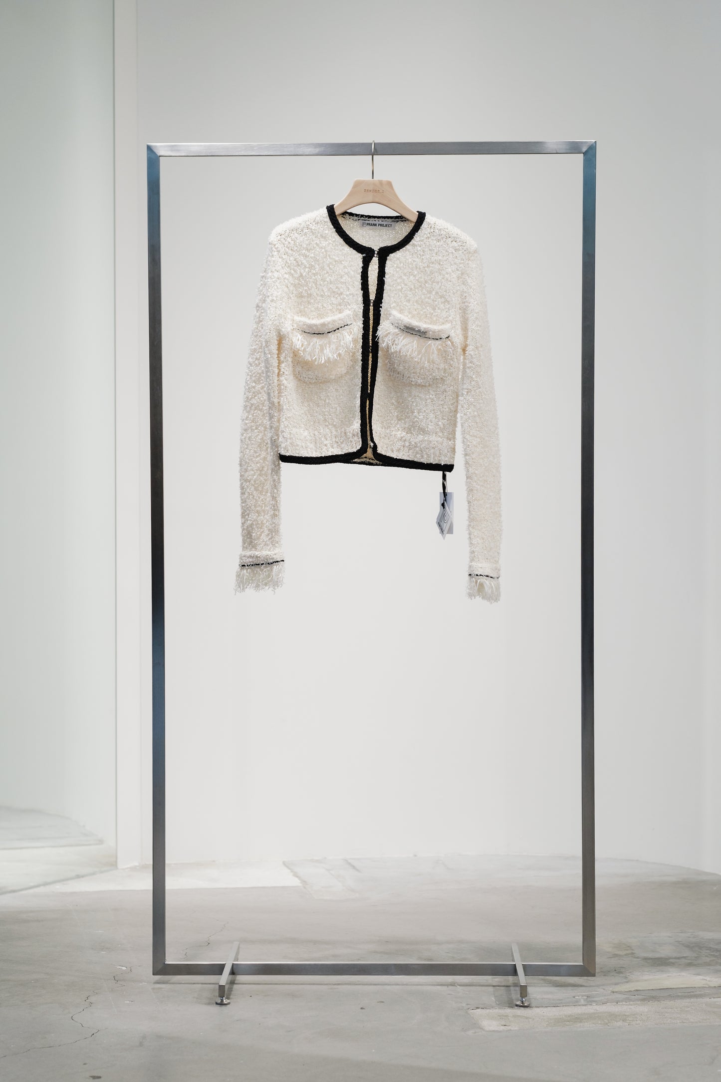 front charm knit jacket