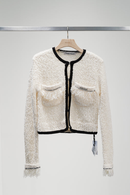 front charm knit jacket