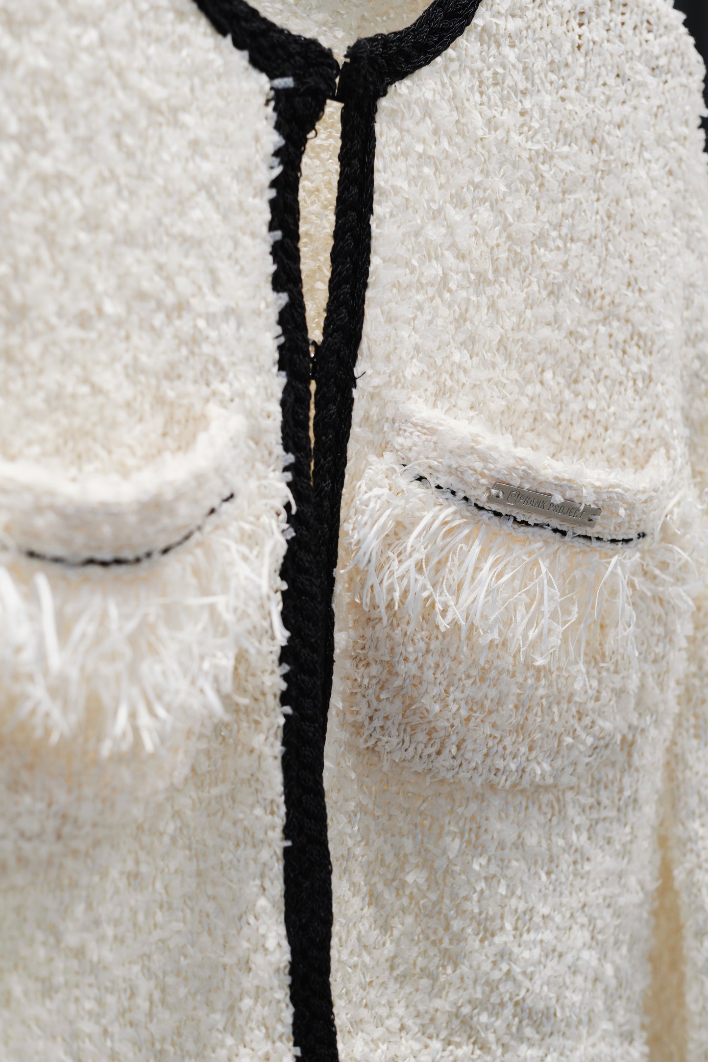 front charm knit jacket