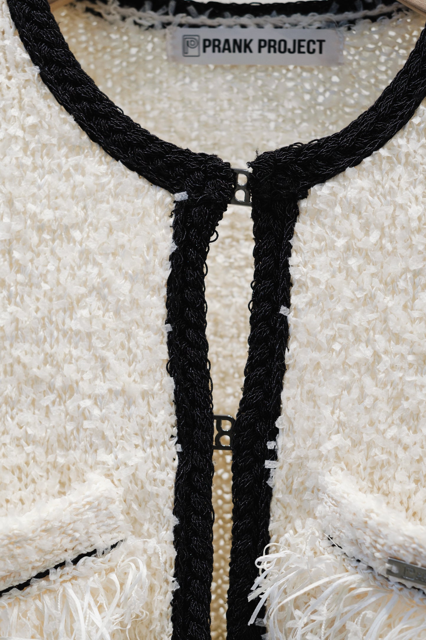 front charm knit jacket