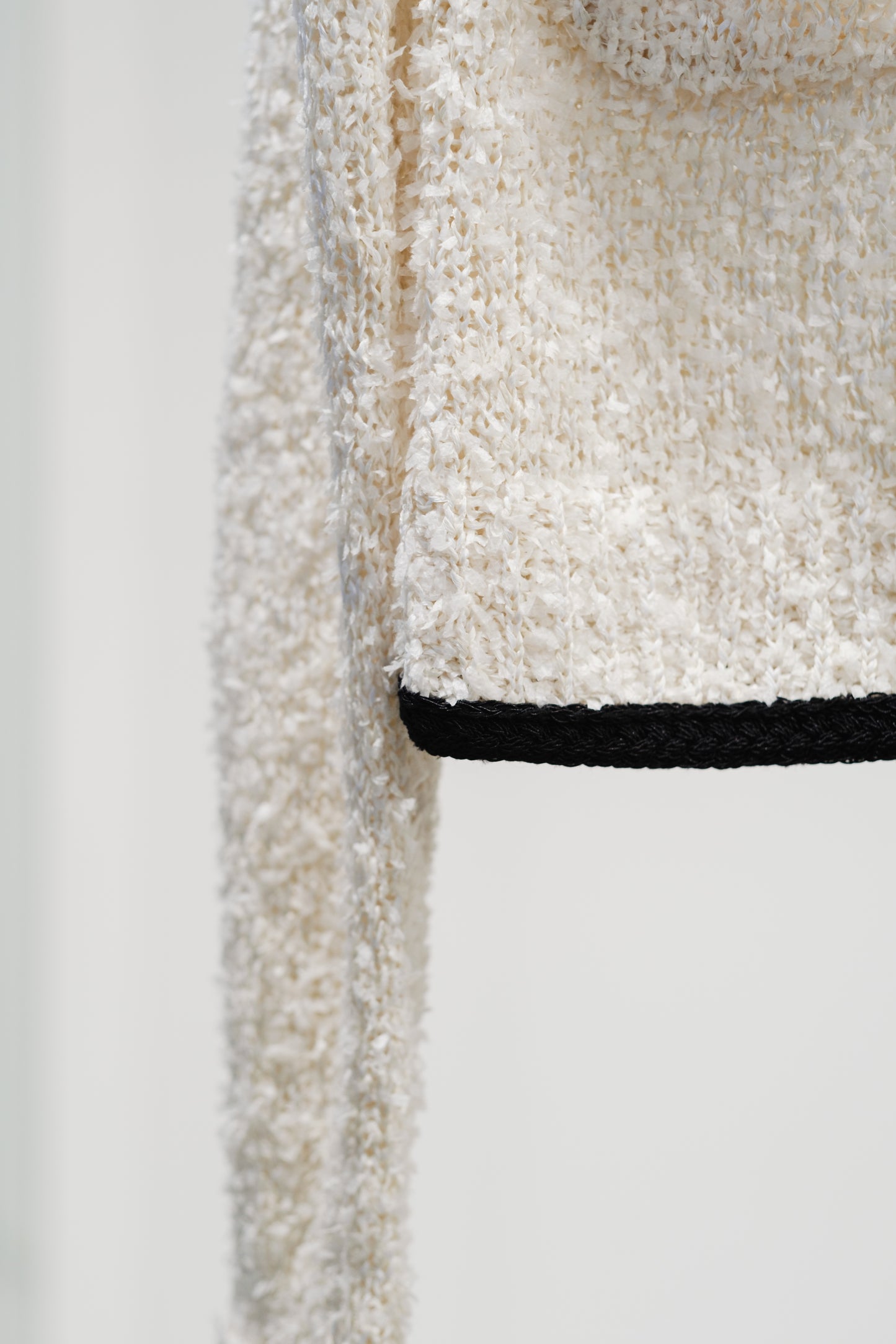 front charm knit jacket