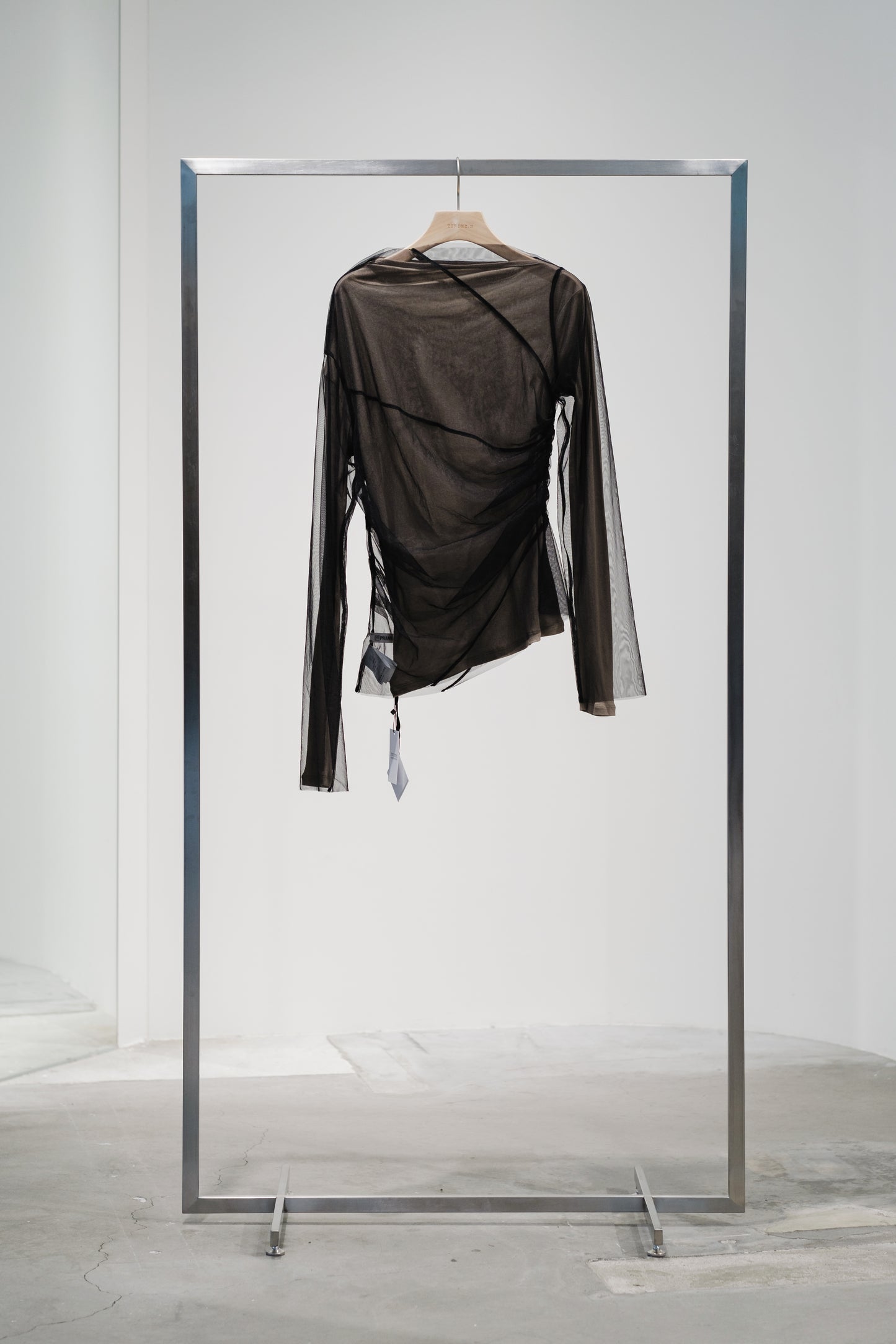 tulle layered drape top