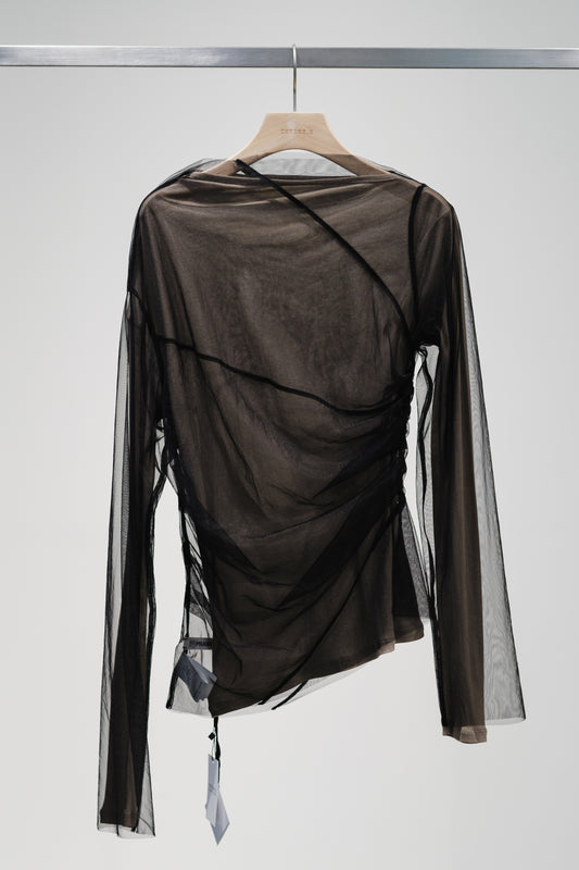 tulle layered drape top