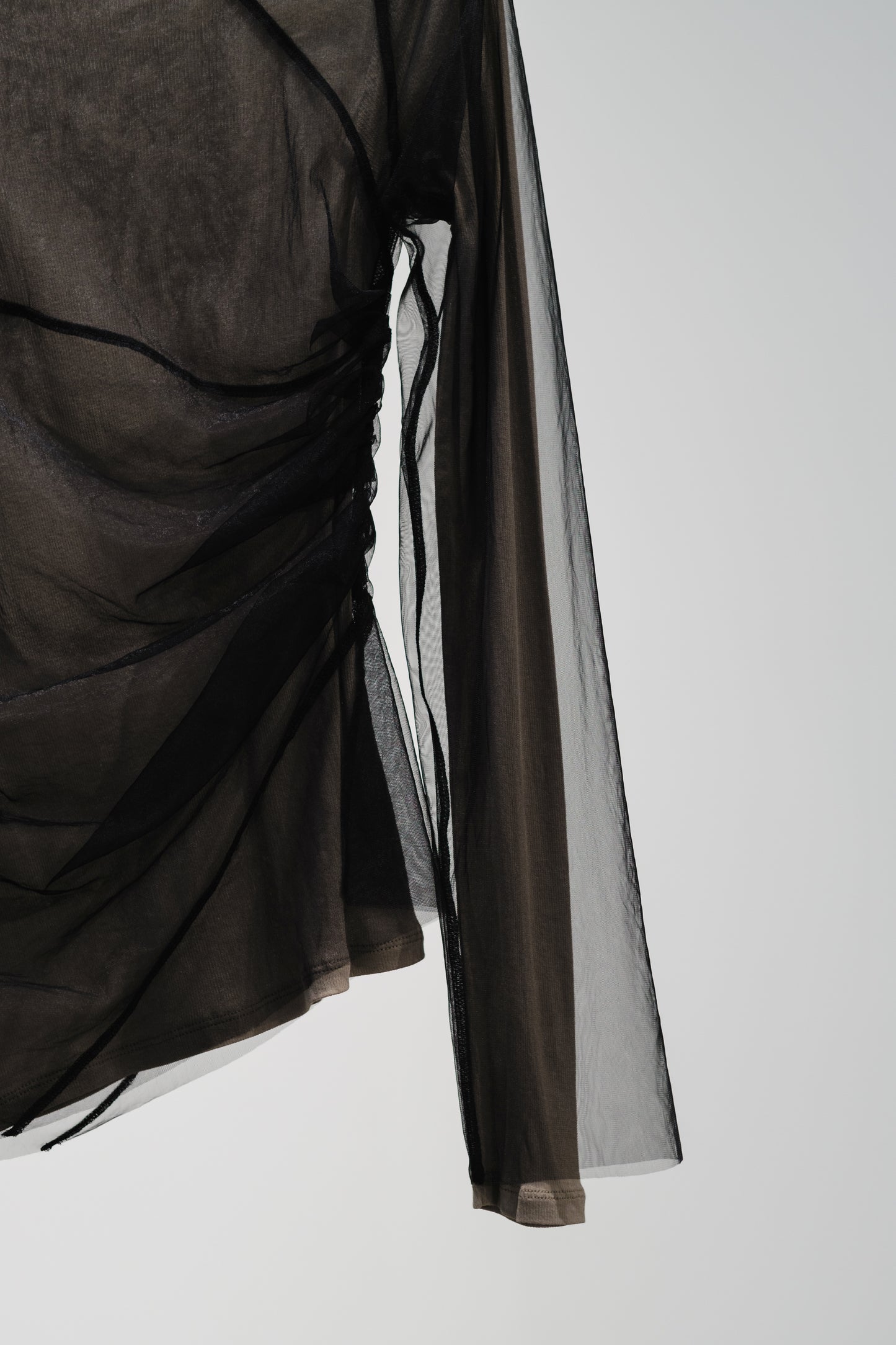 tulle layered drape top