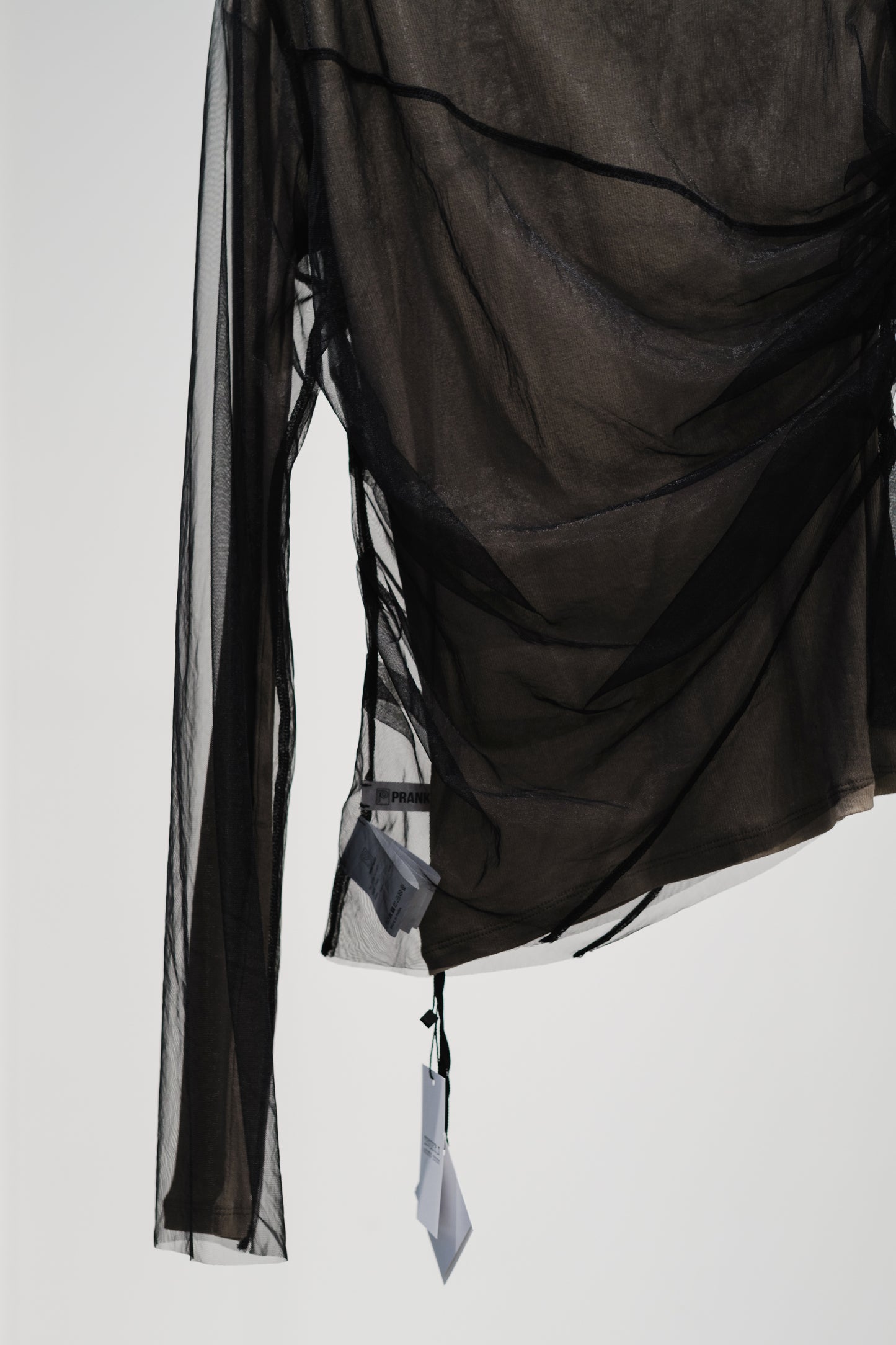 tulle layered drape top