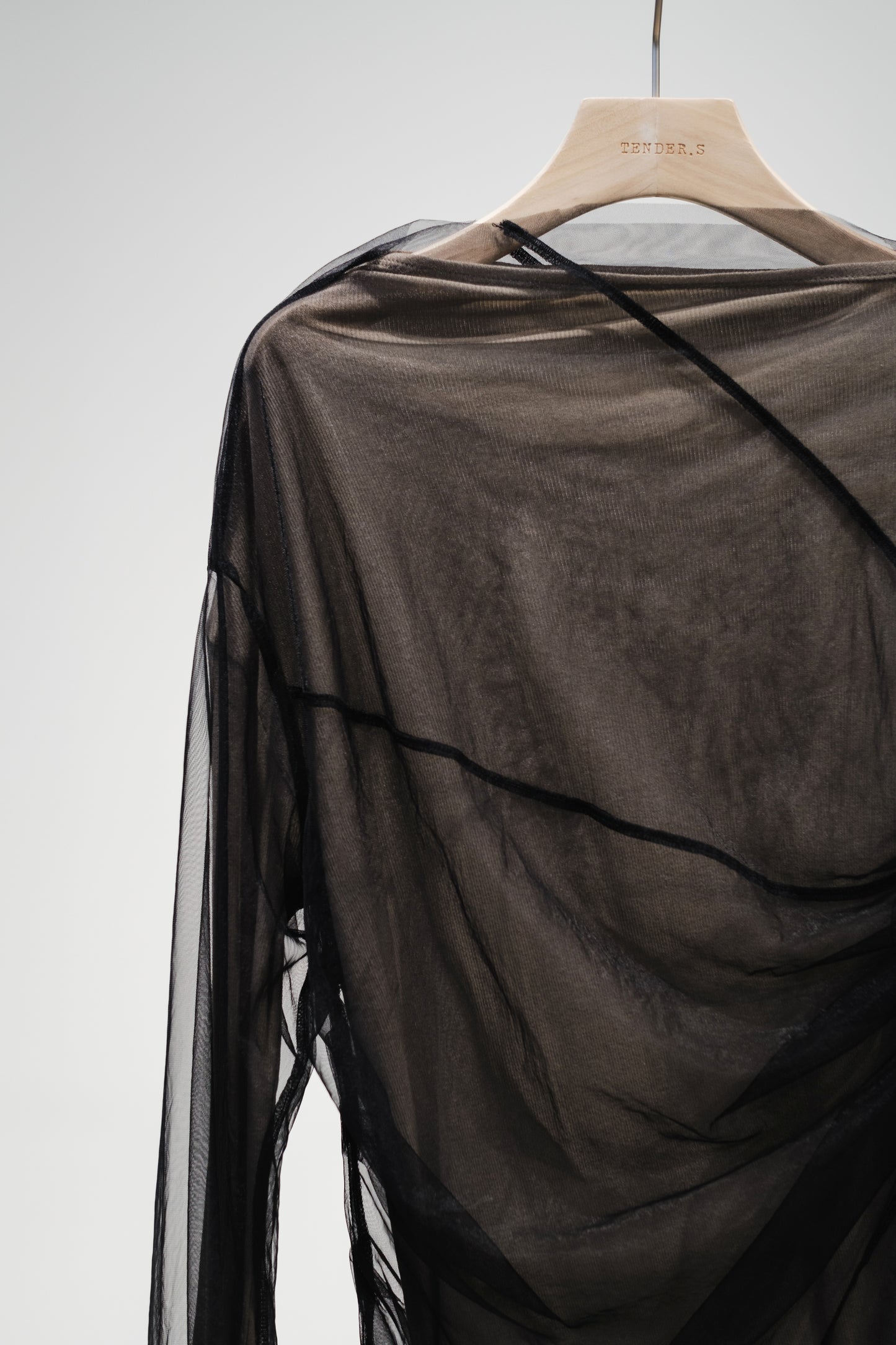 tulle layered drape top