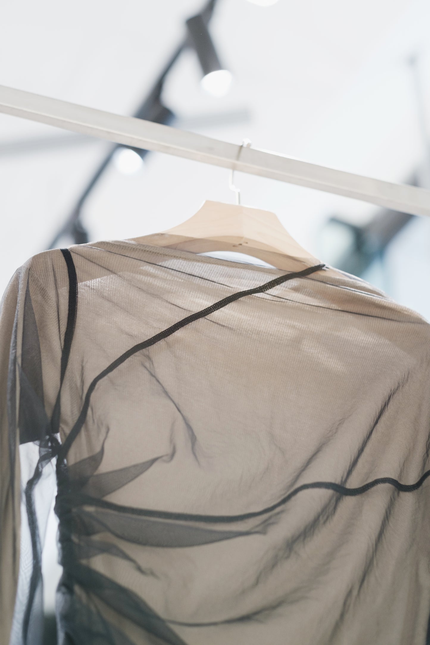 tulle layered drape top