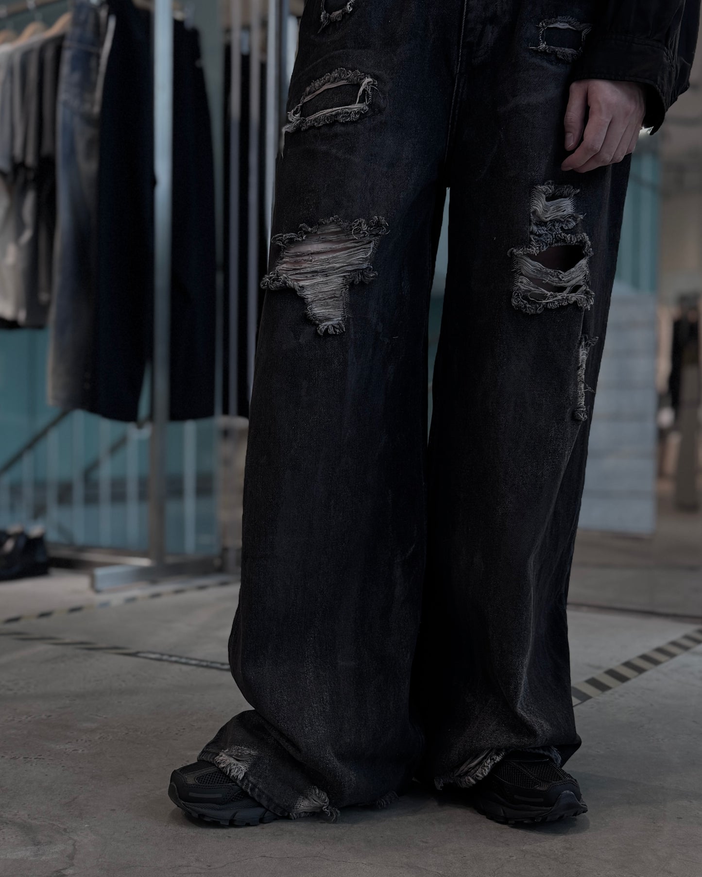 damage denim pants(unisex)