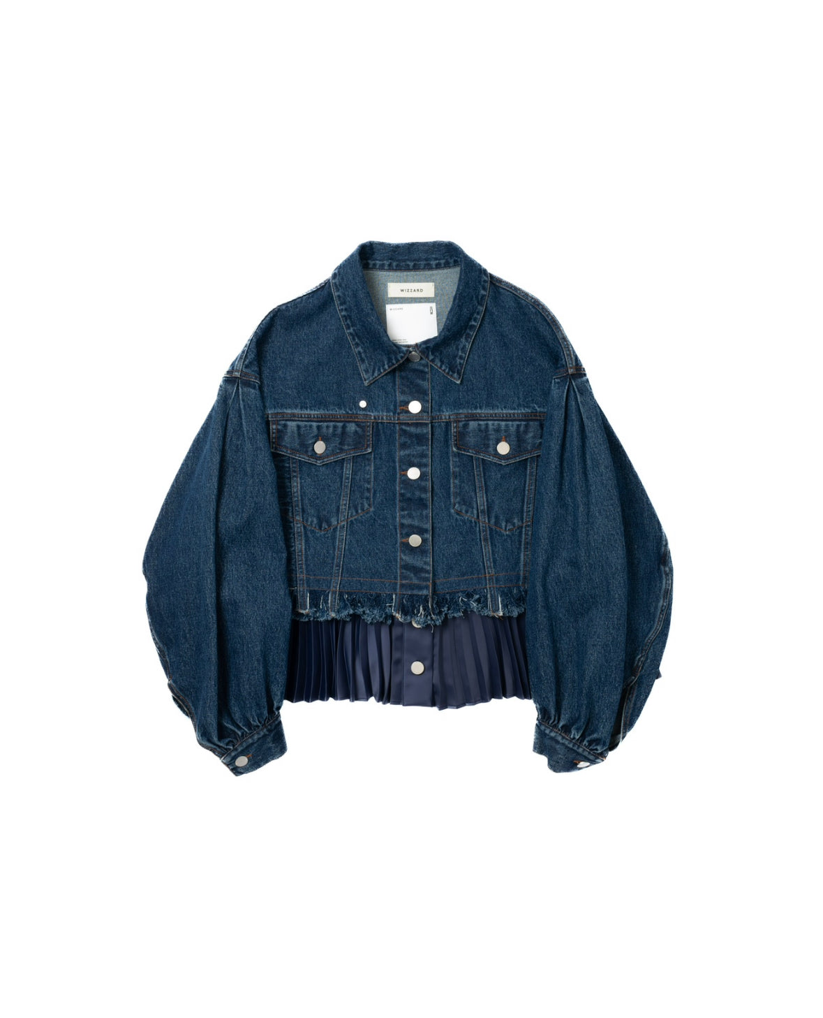 pleats denim blouson