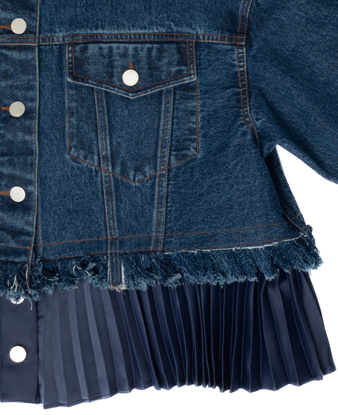 pleats denim blouson