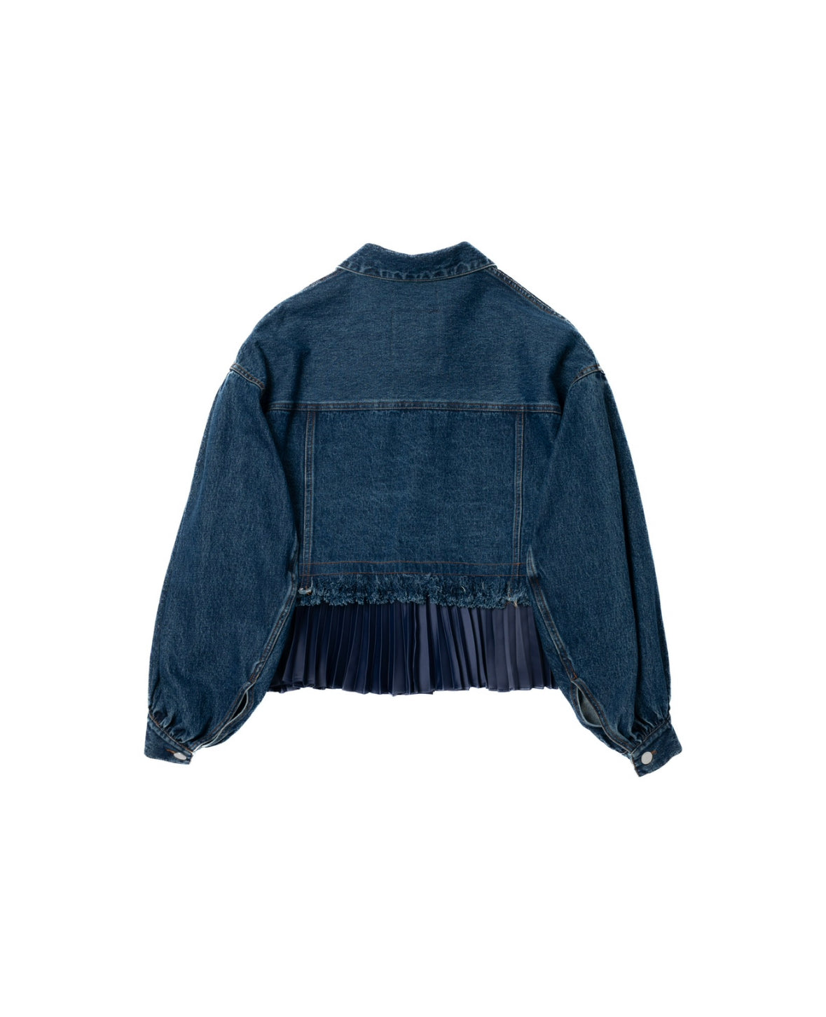 pleats denim blouson