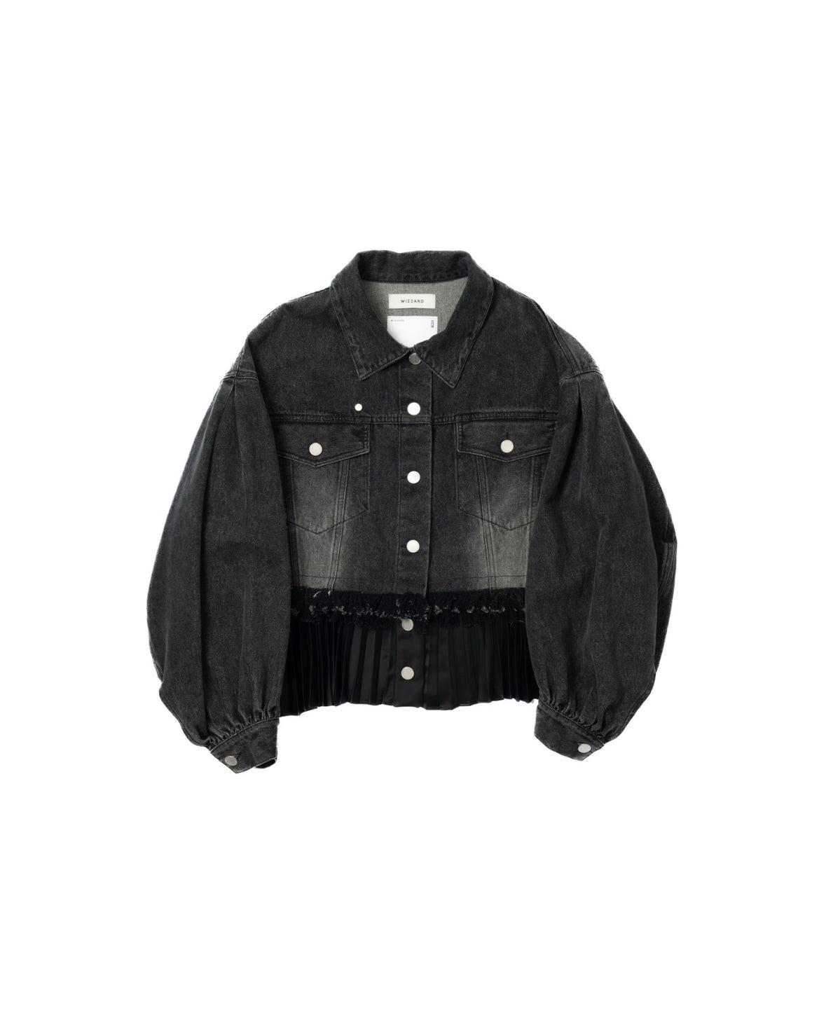 pleats denim blouson