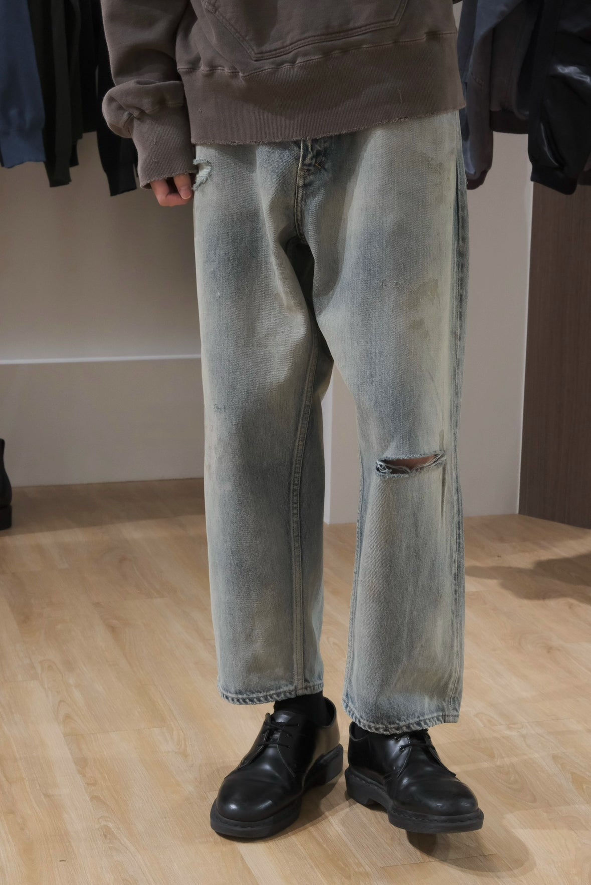 aging selvedge tapered 5p denim pants